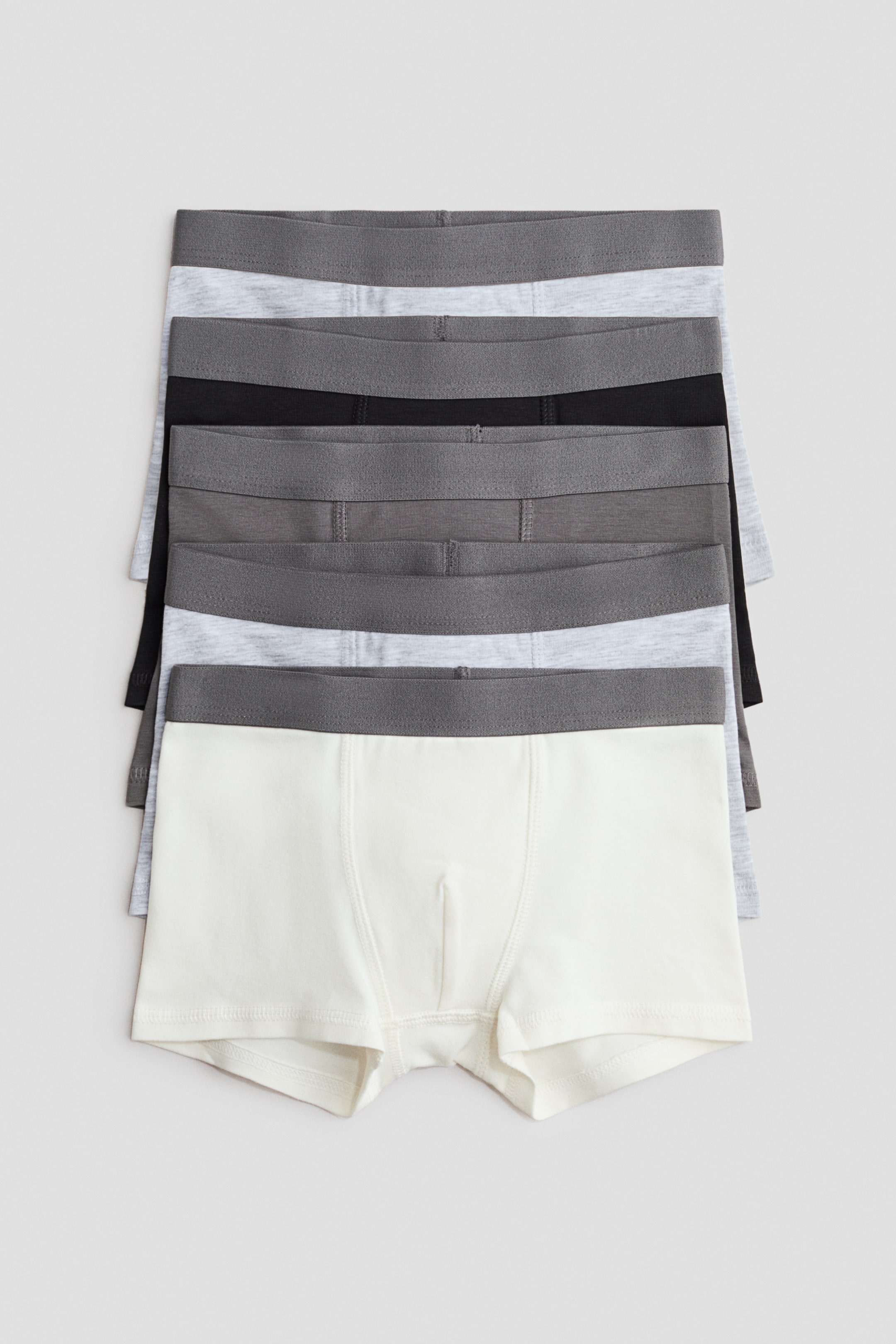 Grösseres Bild ansehen: 5er-Pack Trunks - White/Light grey marl - KINDER | H&M CH 1