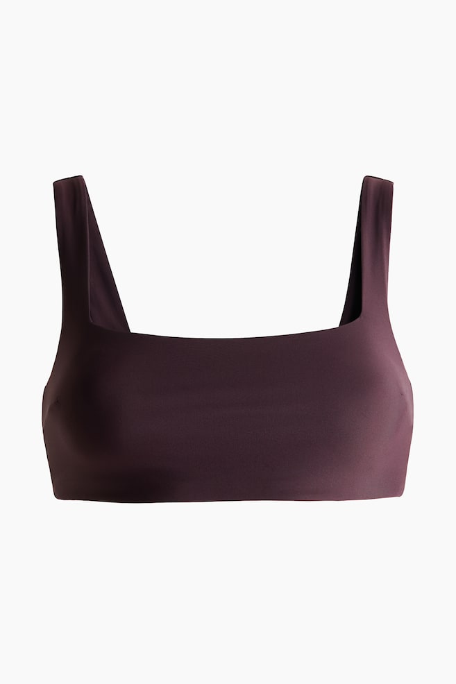 Sports Bikini Top with Lycra® Xtra Life™ - Eggplant/Black - 1