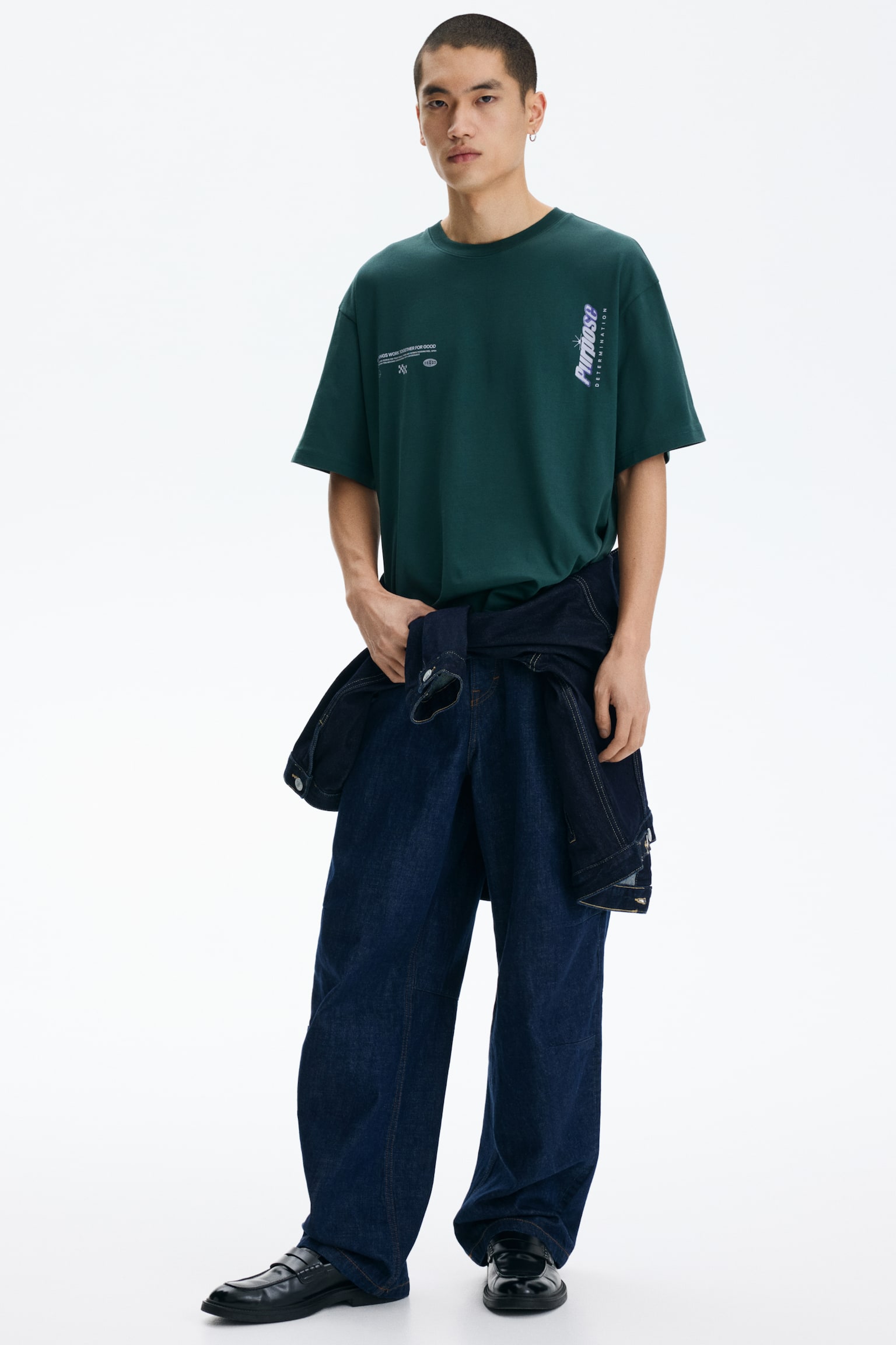 Relaxed Fit Printed T-shirt - Темно-зелений/Purpose/Білий/Umami Foods/Білий/Soho Creatives/Сірий меланж/Balance - 7