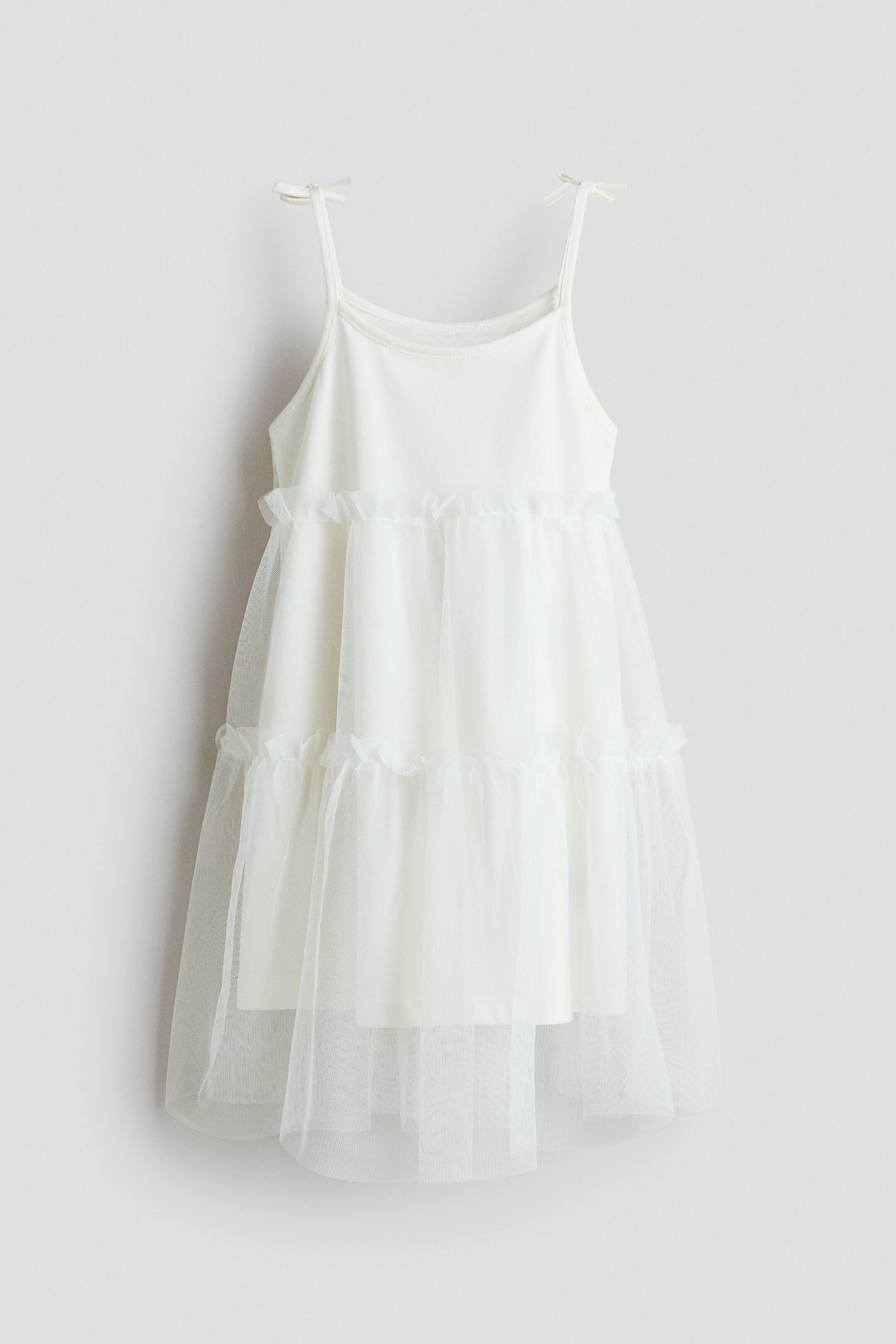 View larger image: Tulle-skirt dress - White - Kids | H&M SG 1