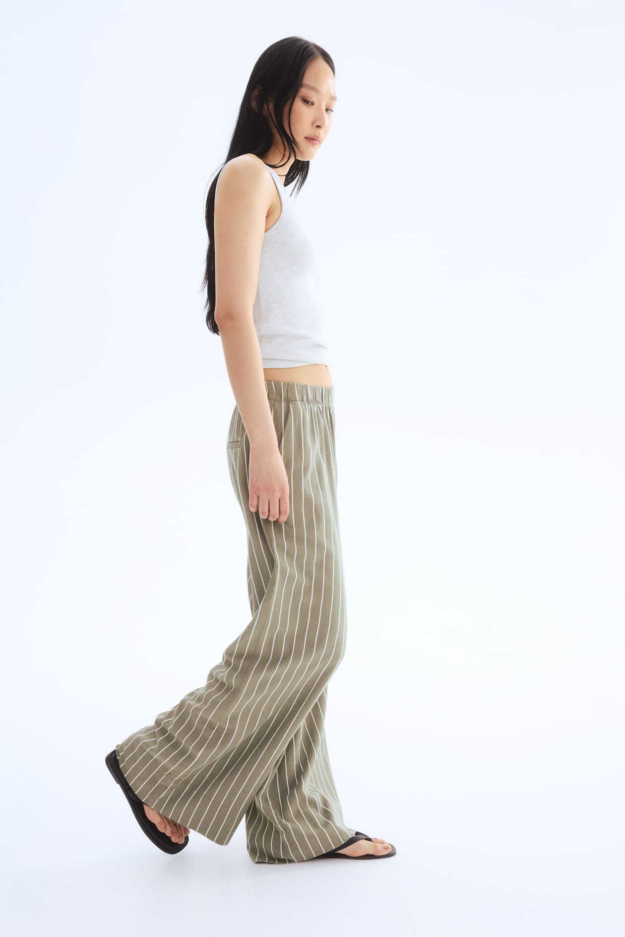 Wide-Leg Linen-Blend Pants - image 3