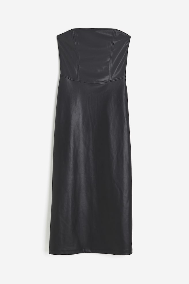 Coated bandeau dress - Black - 2