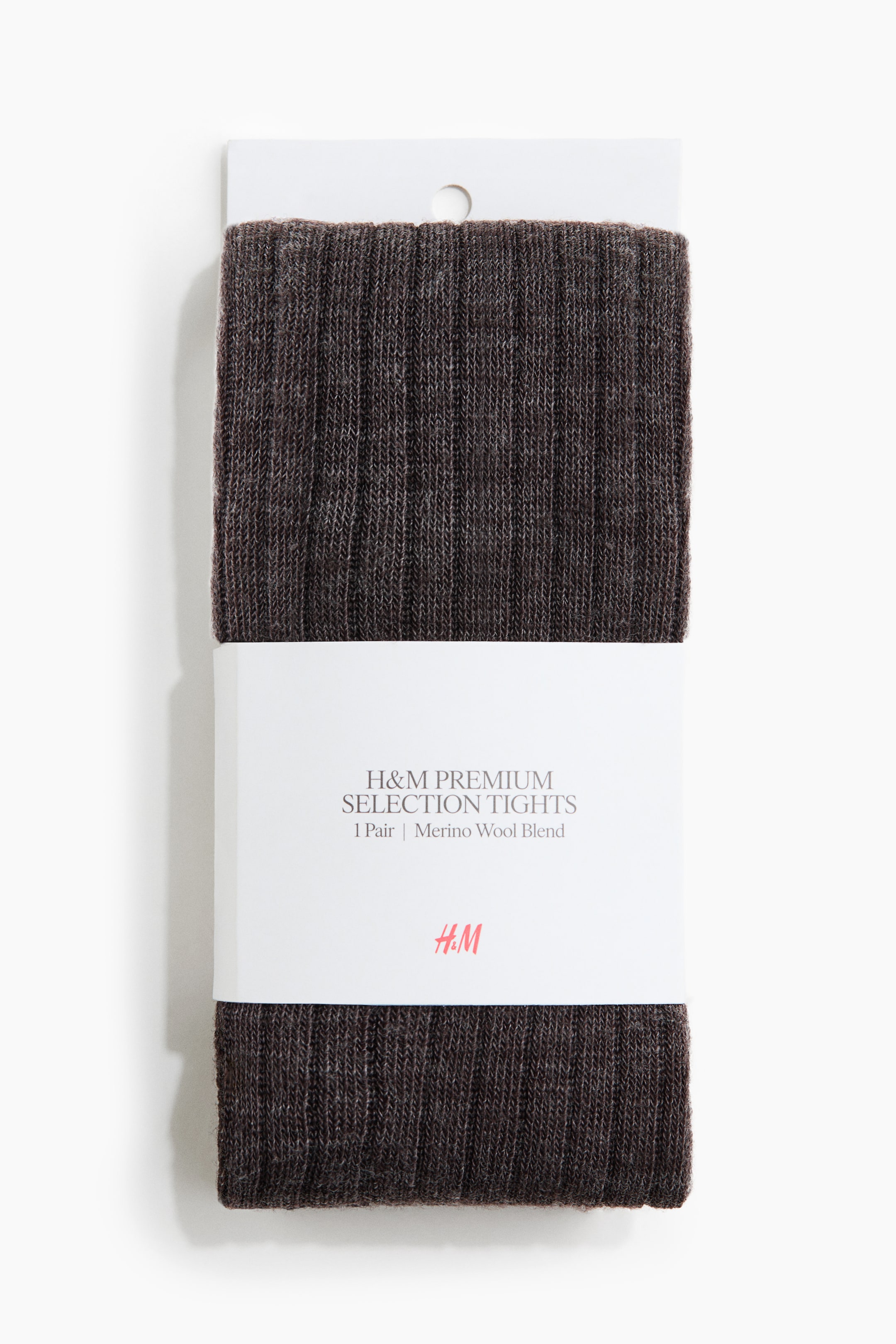 View larger image: Rib-knit merino wool-blend tights - Brown - Ladies | H&M GB 1