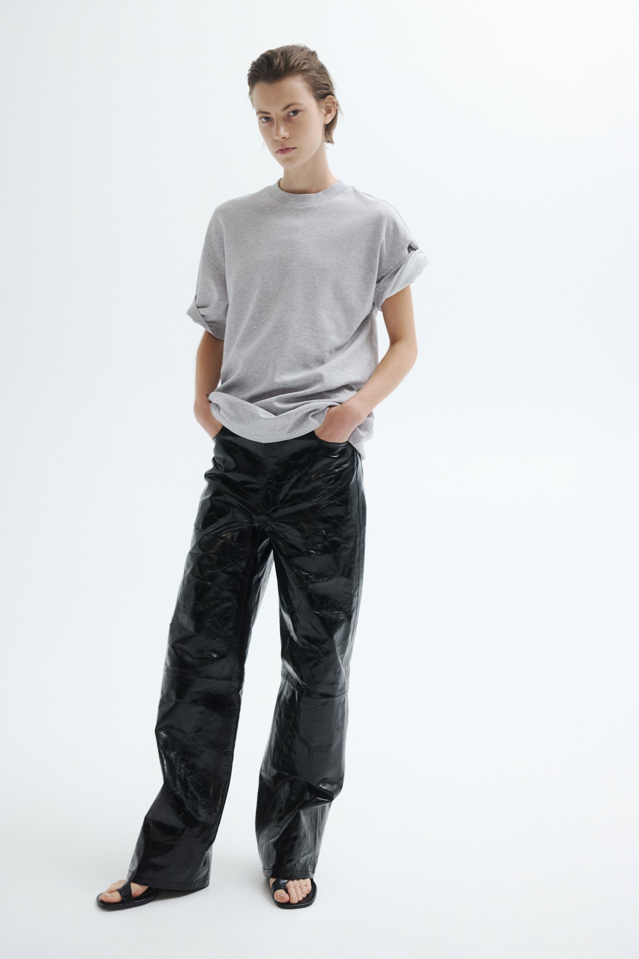 Xem ảnh lớn hơn: Áo thun Cooling Oversized Fit - Màu xám nhạt đốm - Ladies | H&M VN 1