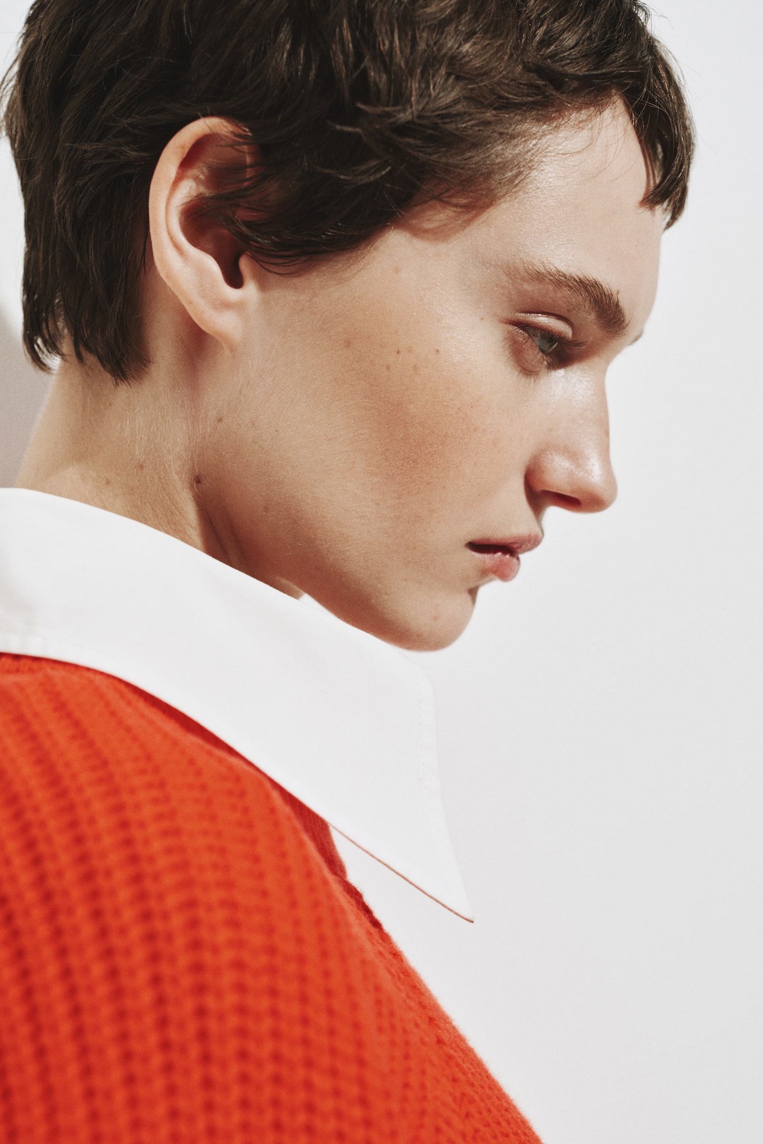 Rib-knit top - Bright red/Navy blue/Beige - 5