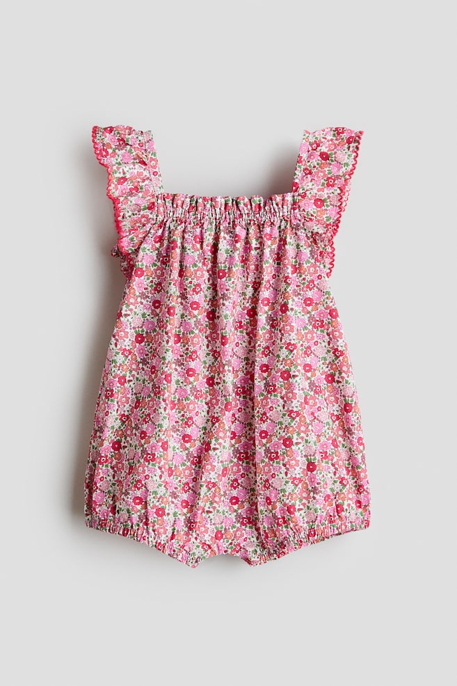 Cotton Romper Suit - Pink/floral/Raspberry pink/Yellow/floral - 1