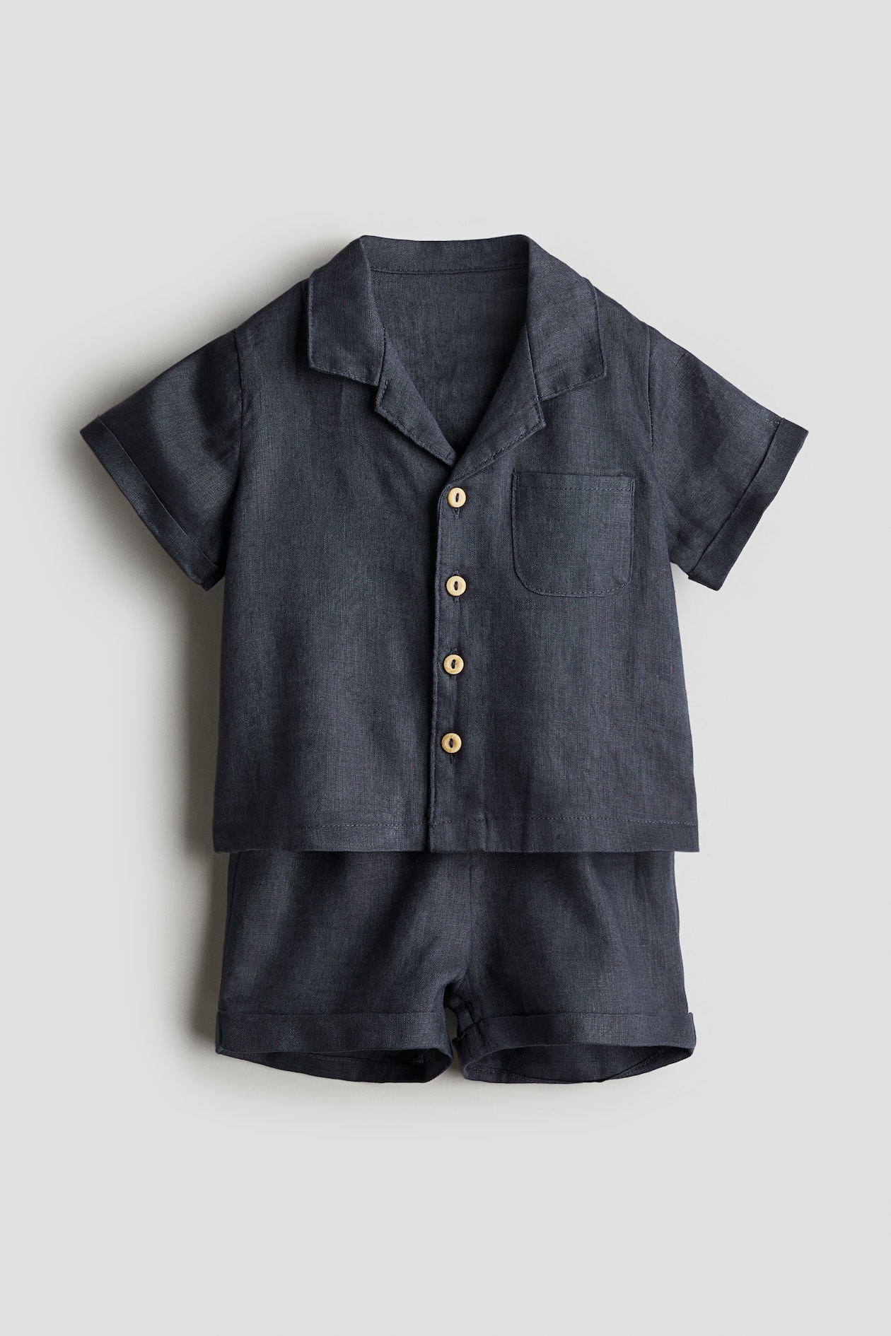 2-piece Linen Set - Dark blue - Kids | H&M US