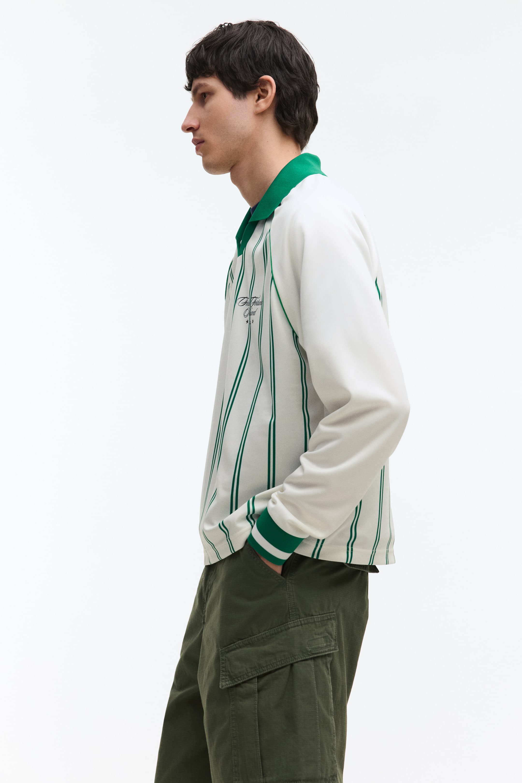 Мужские рубашки H&M Loose-Fit Printed Polo Shirt — фото 7