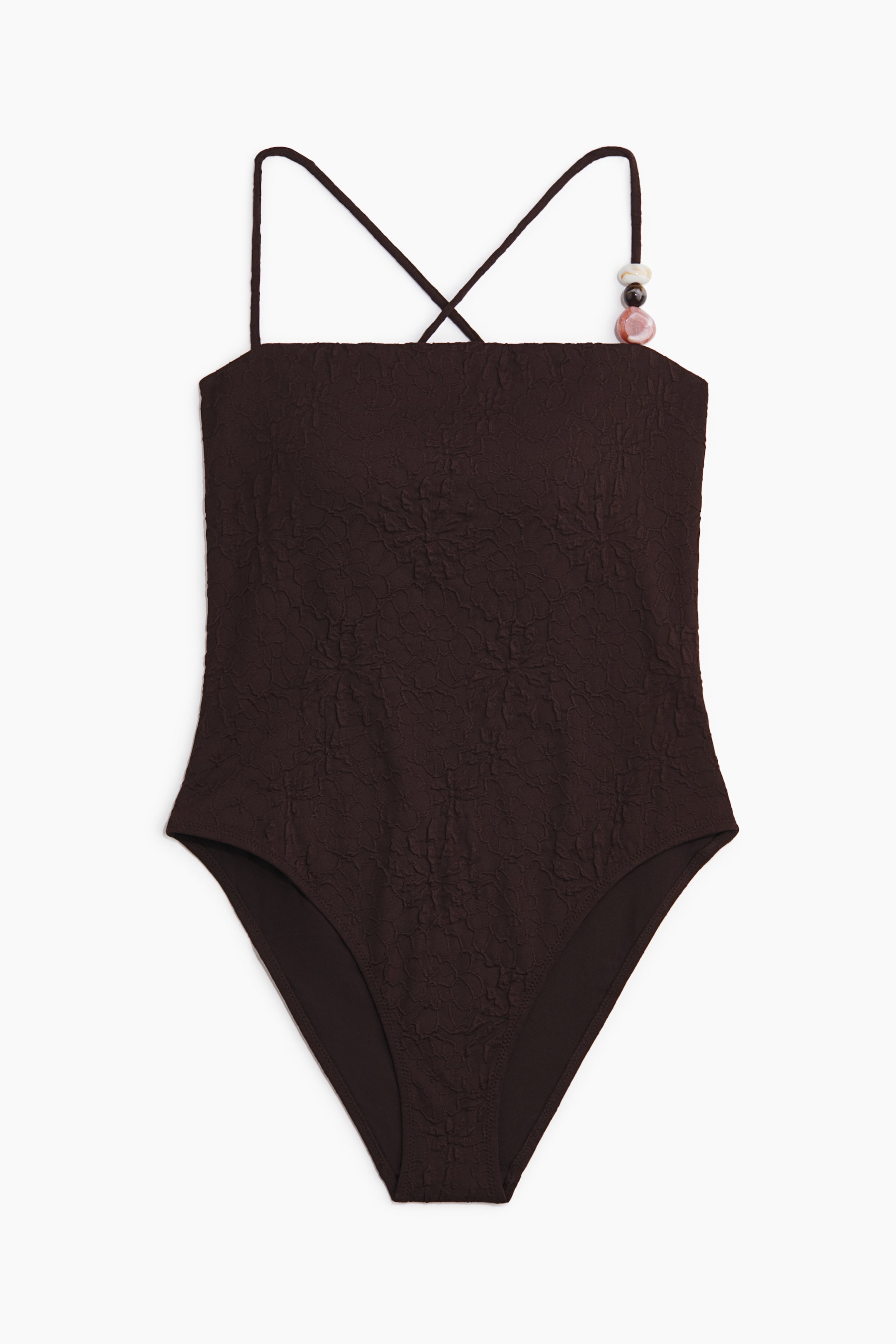 View larger image: Padded-cup High Leg Swimsuit - Dark brown | H&M AU 5