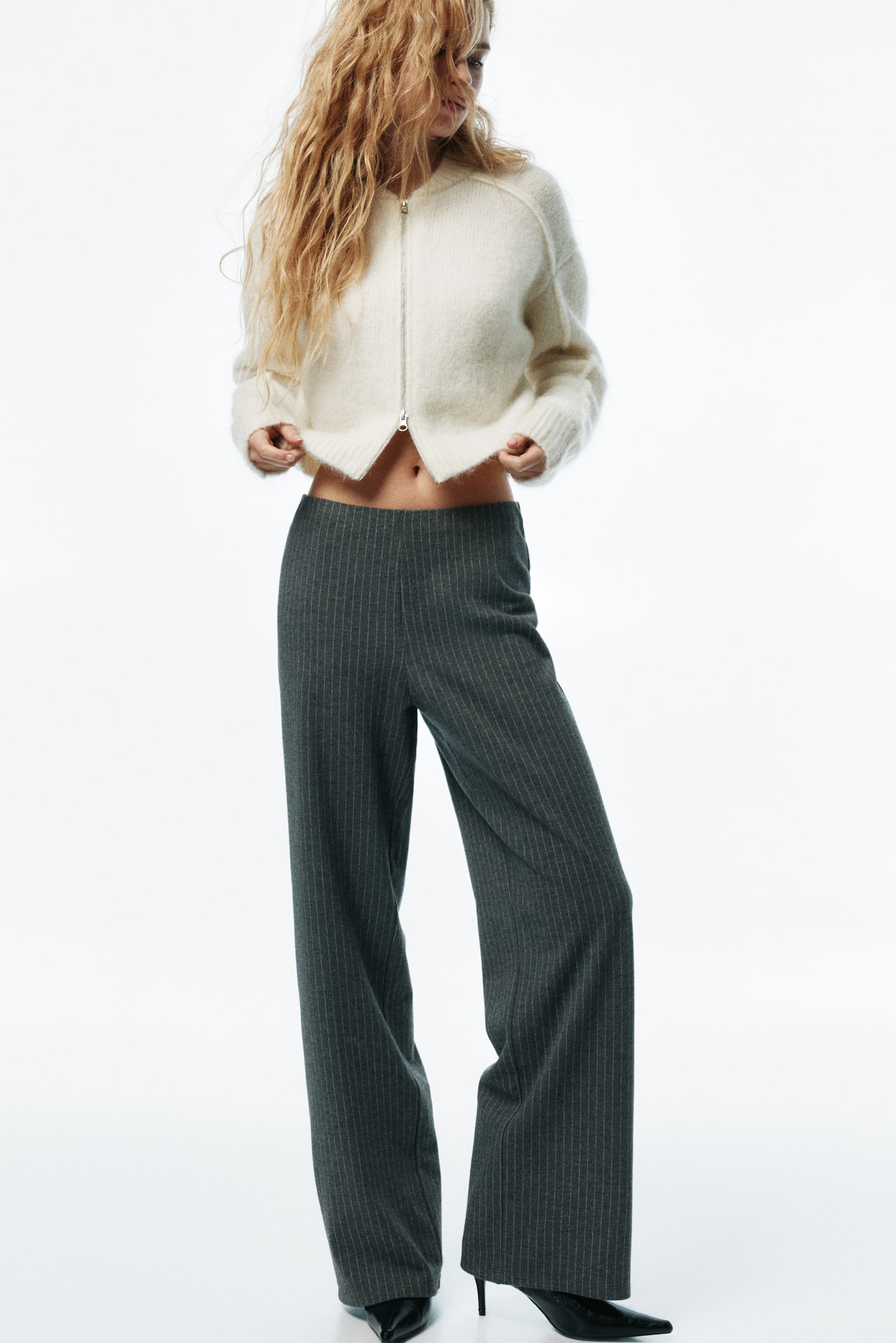 Женские брюки H&M Pull-On Jersey Pants, цвет: Серый меланжевый — фото 2