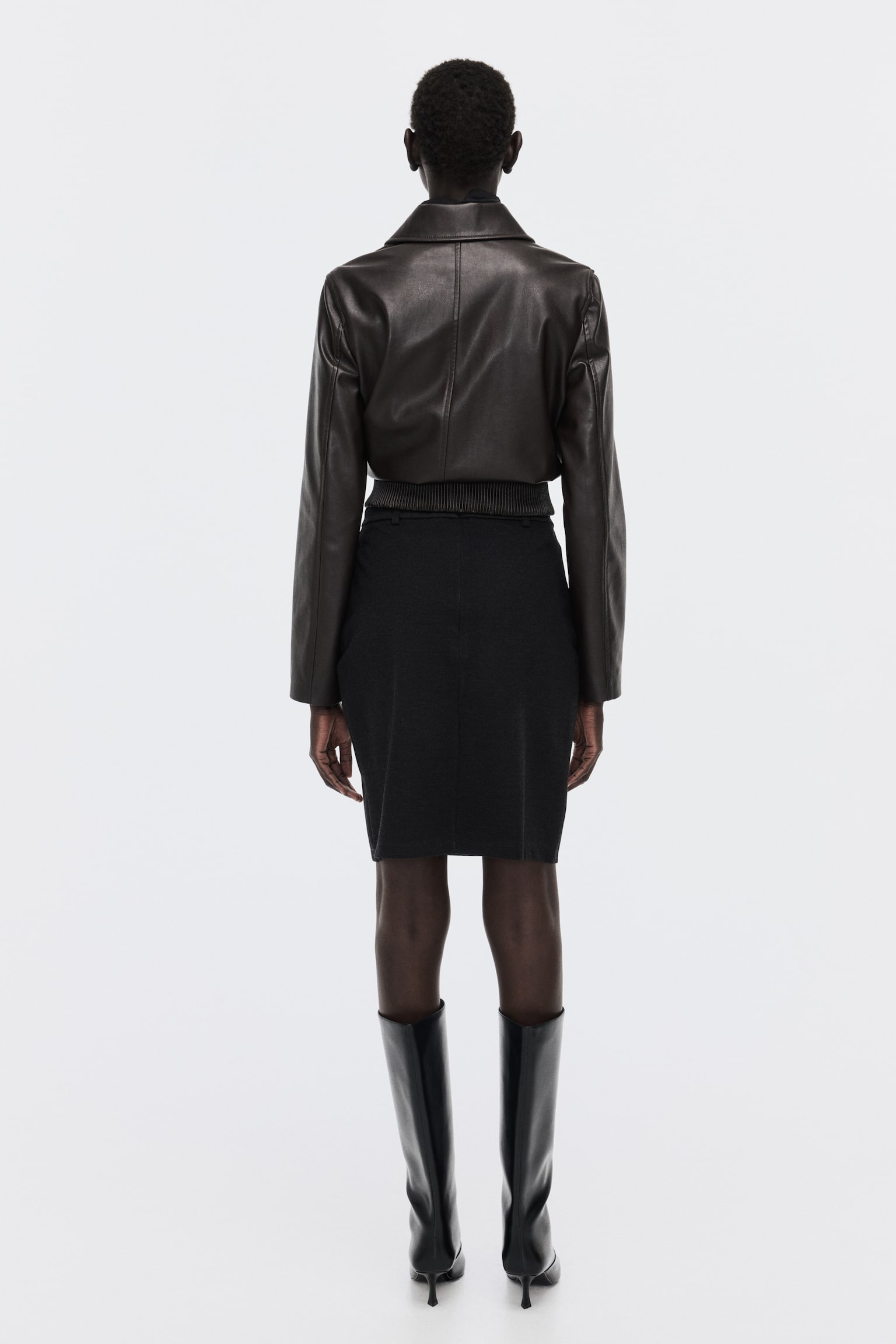 Jersey pencil skirt - Dark grey/Black/Grey marl/Striped - 5