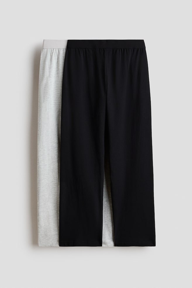 Pack de 2 calças de pijama em algodão - Preto/Cinzento claro mesclado/Cinzento mesclado/Azul pó - 1