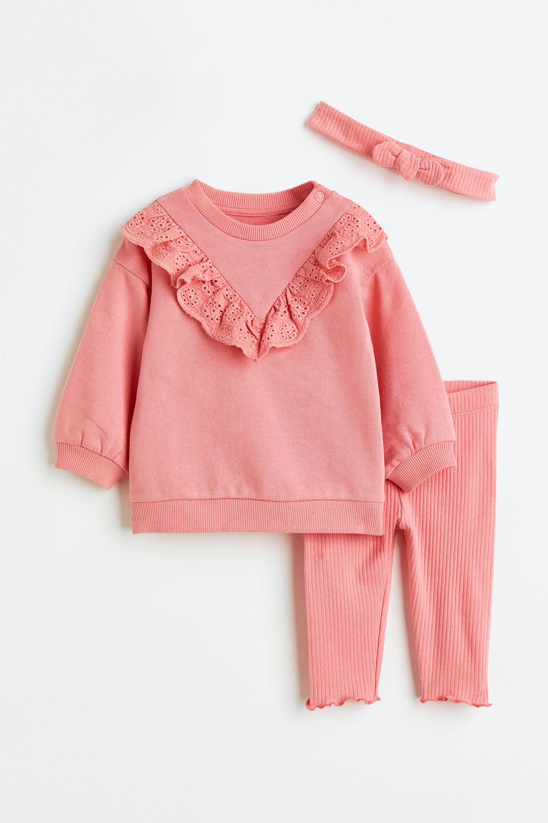 Xem ảnh lớn hơn: Bộ 3 món - Màu hồng - Kids | H&M VN 1