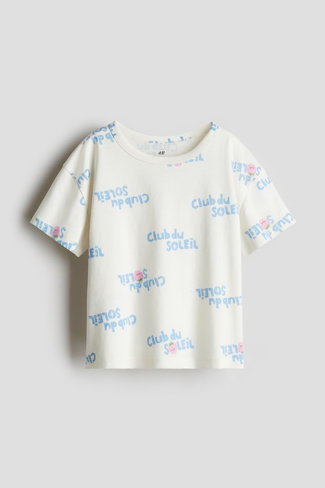 Camisola em jersey com estampado - Branco/Club du soleil - 1