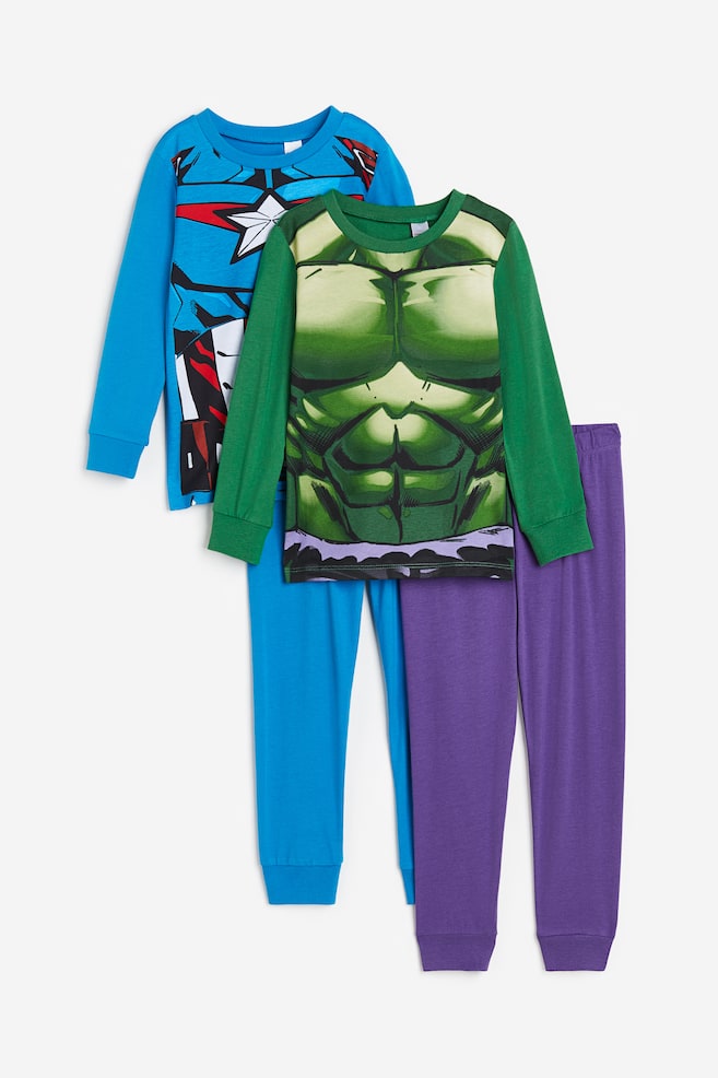 Lot de 2 pyjamas imprimés - Vert/Avengers - 1