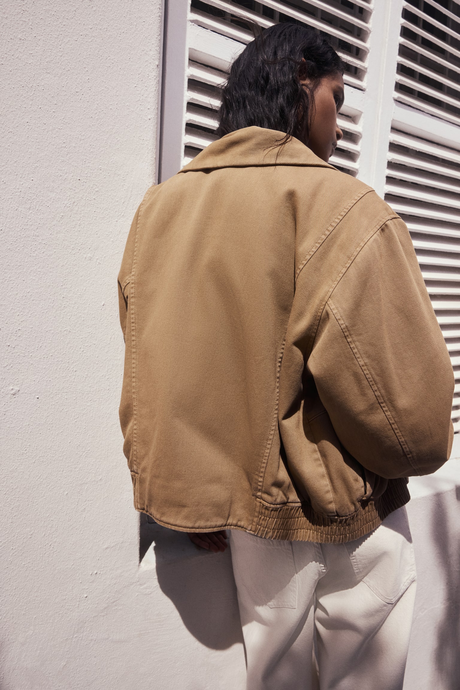 Watowana kurtka - Ciemnobeżowy/Ciemnozielony - 4