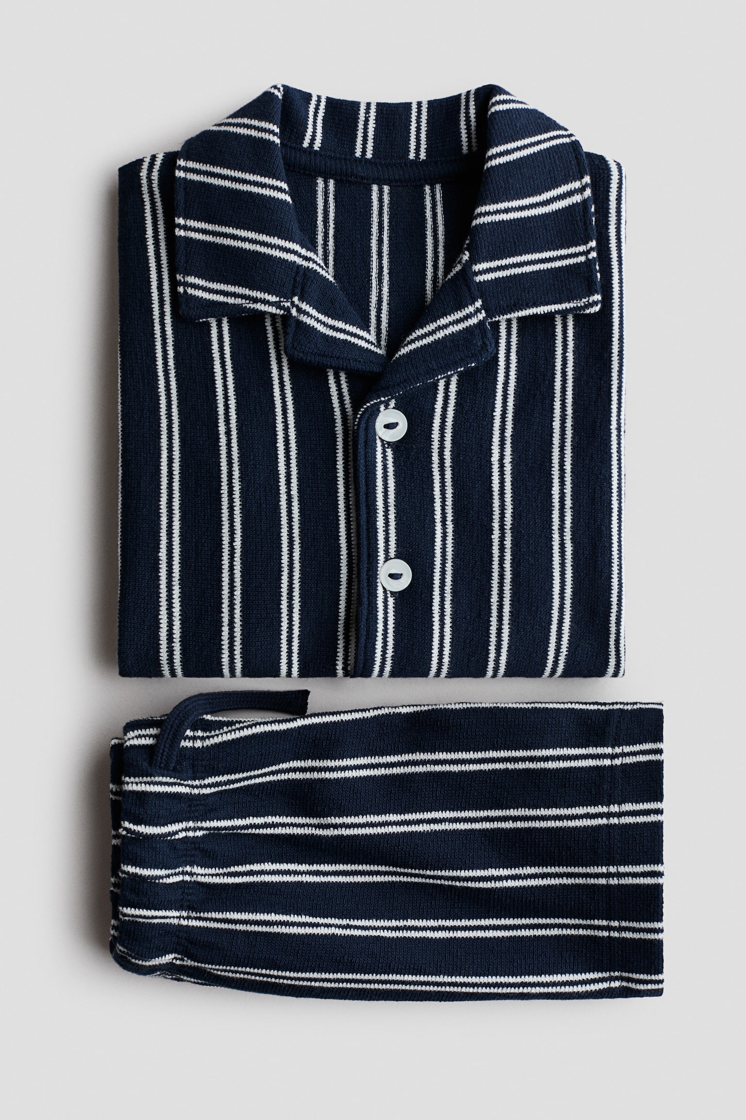 Bộ 2 món bằng cotton xù vòng - Màu xanh tím than/Kẻ trắng/Màu kem/Xe cộ - 2