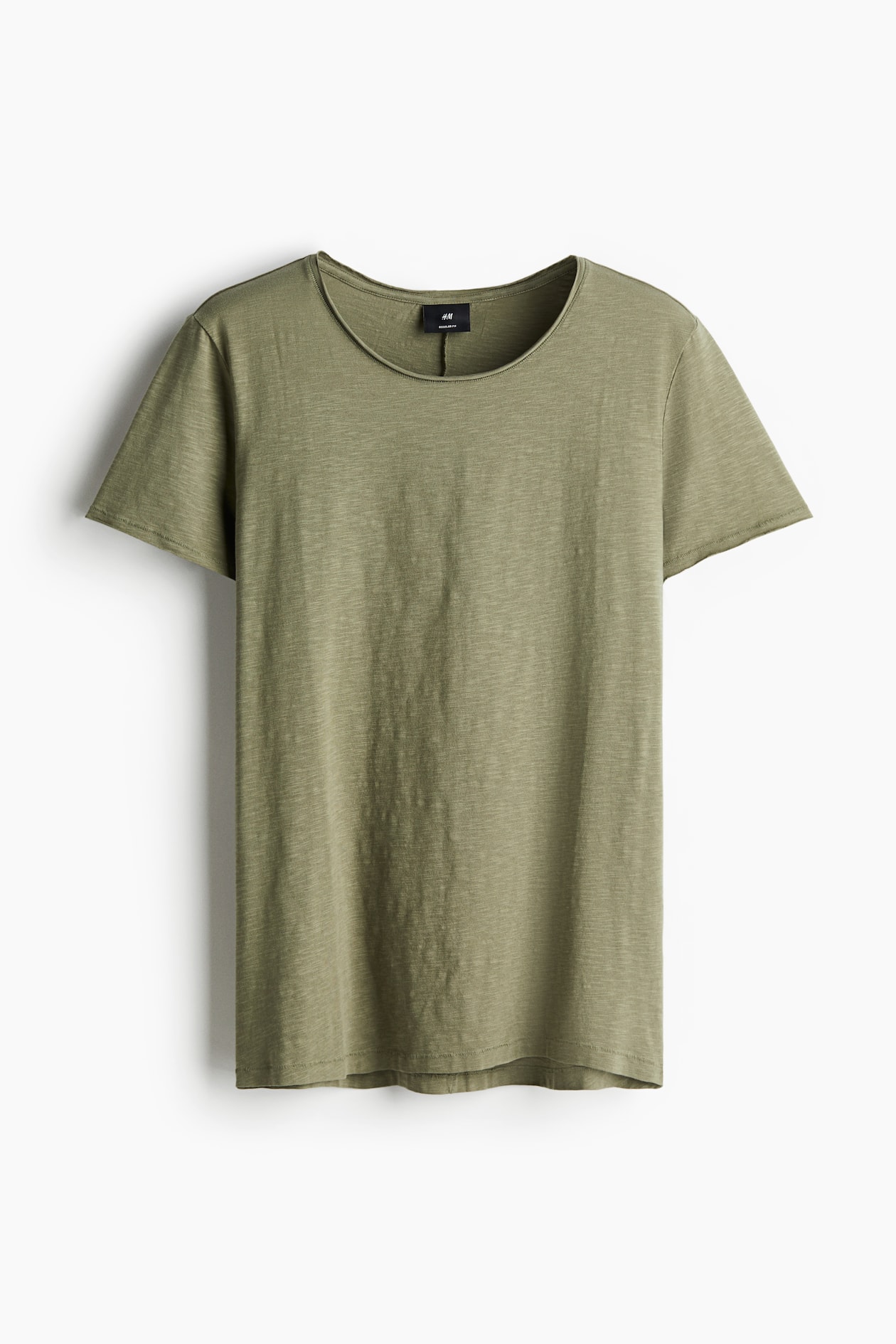 Roll-edge T-shirt Khaki green Men H&M IN