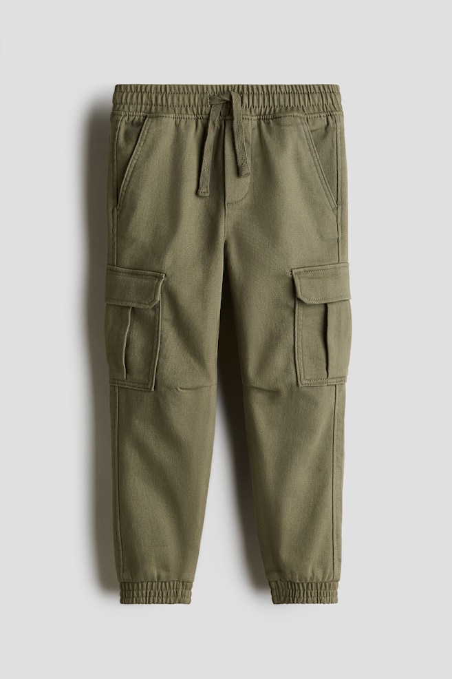 Cargo Joggers - Dark khaki green/Black - 1