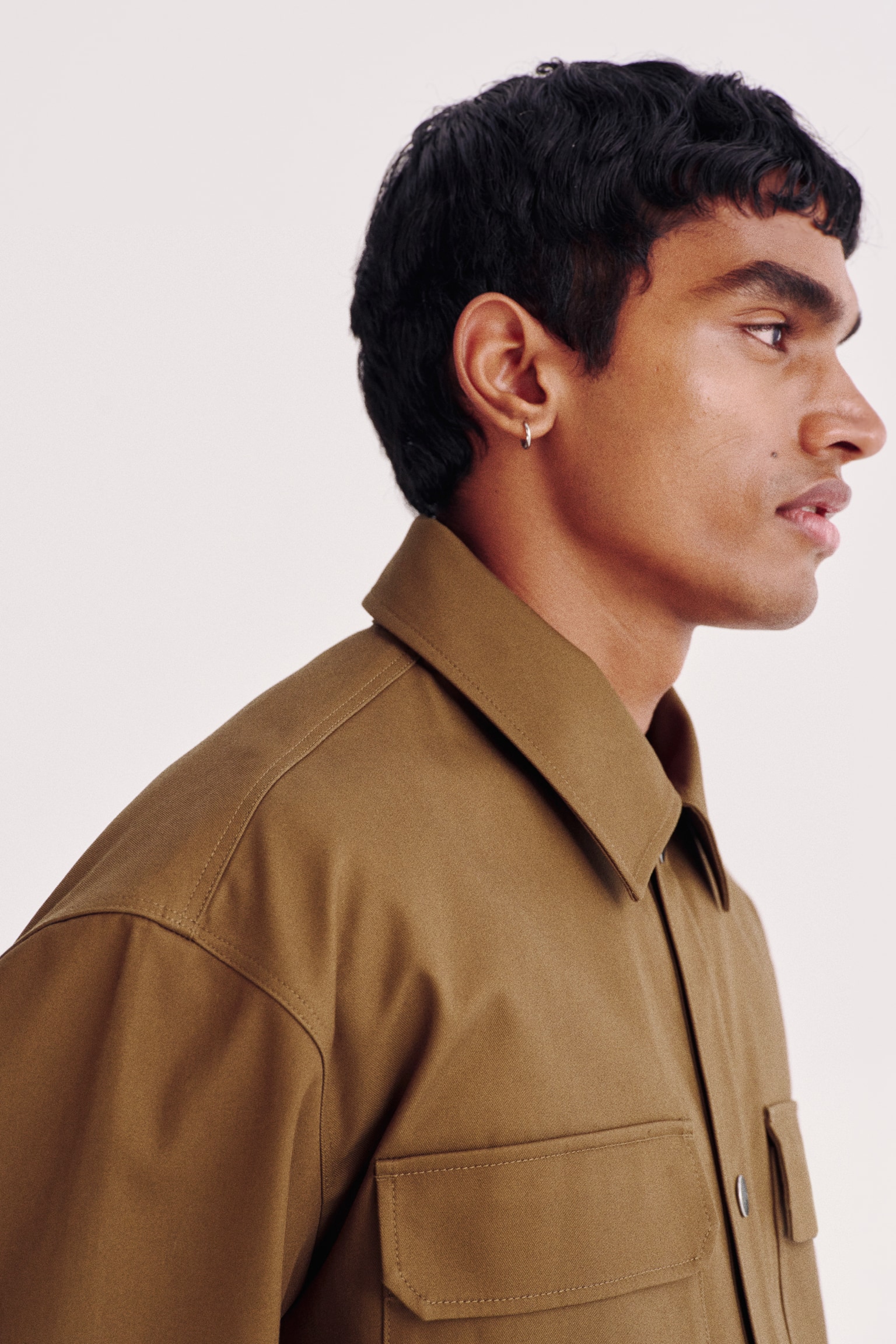 חולצת ז'קט רחבה - ירוק חאקי - 6