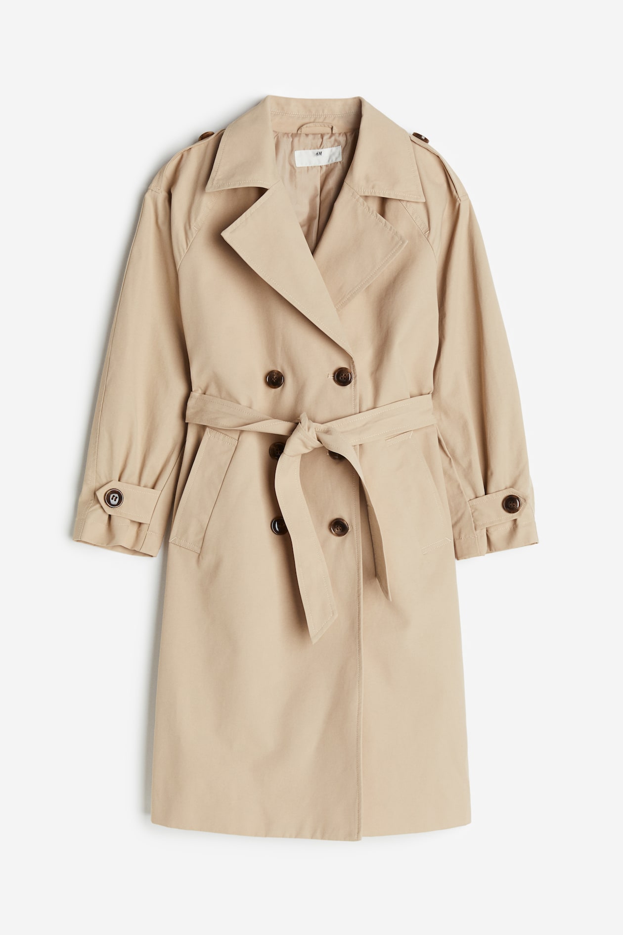 ダブルブレスト ベルテッドトレンチコート - ベージュ - Kids | H&M JP