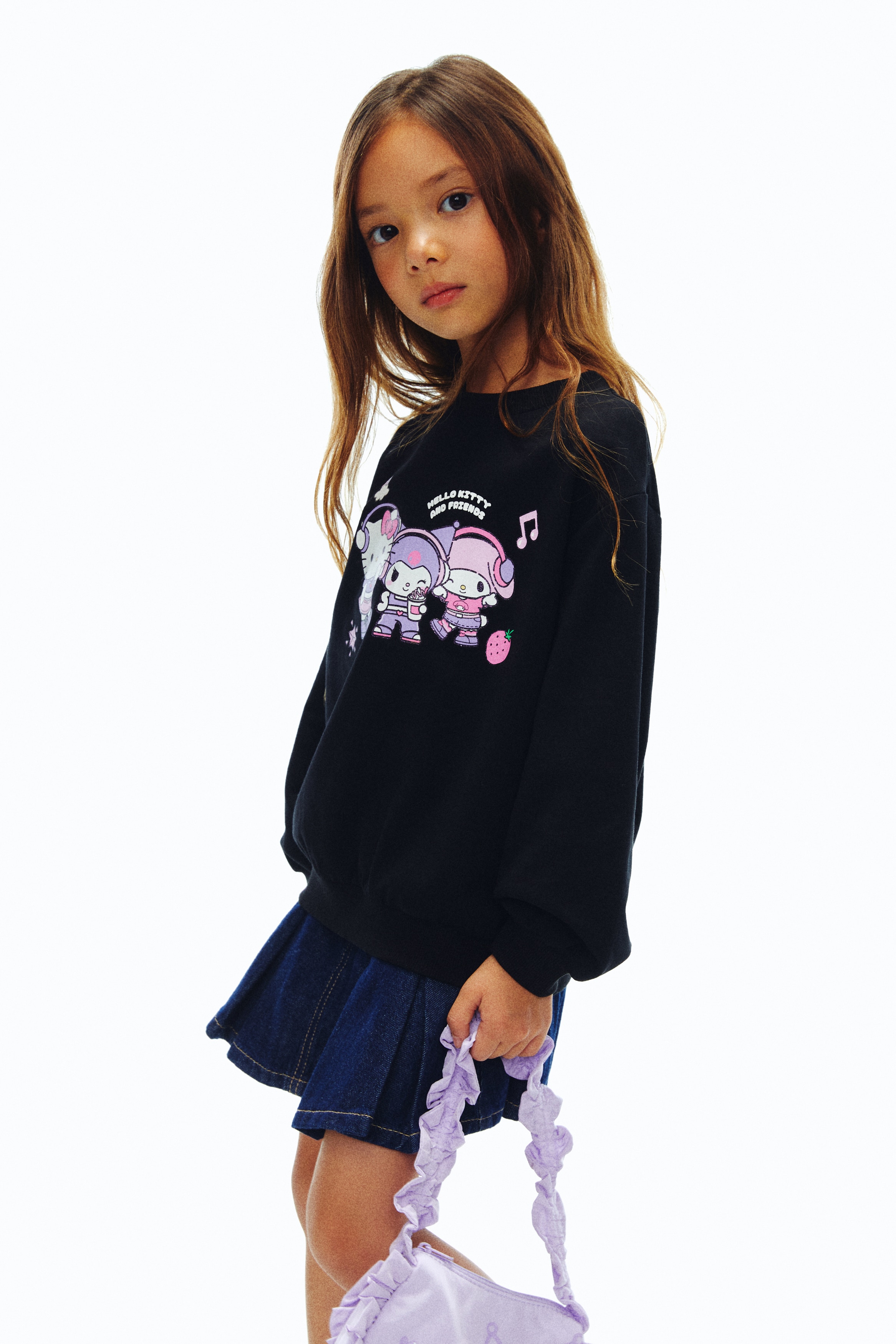 H & M - プリントスウェットシャツ - ブラック