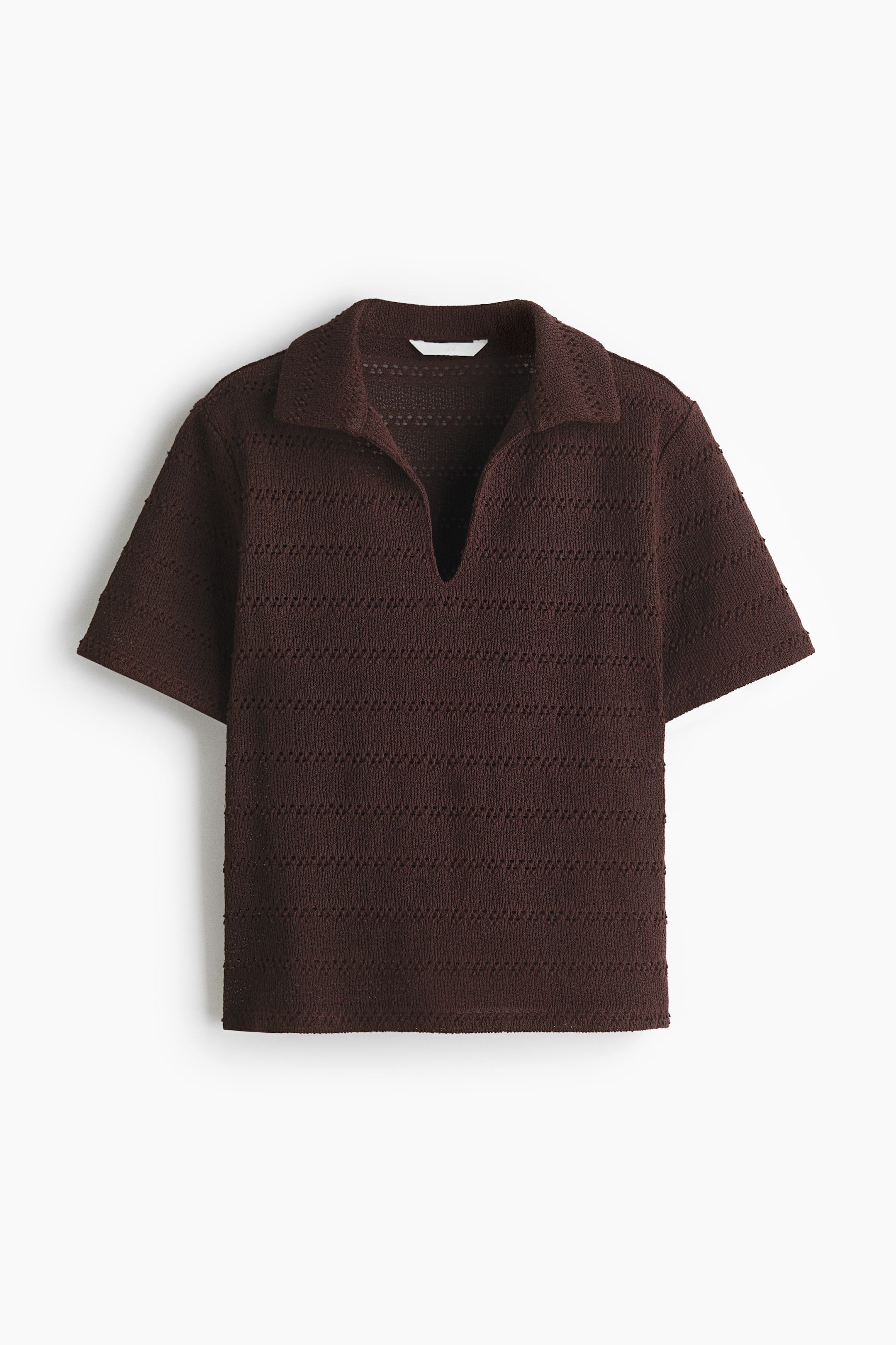 Crochet-Look Polo Shirt