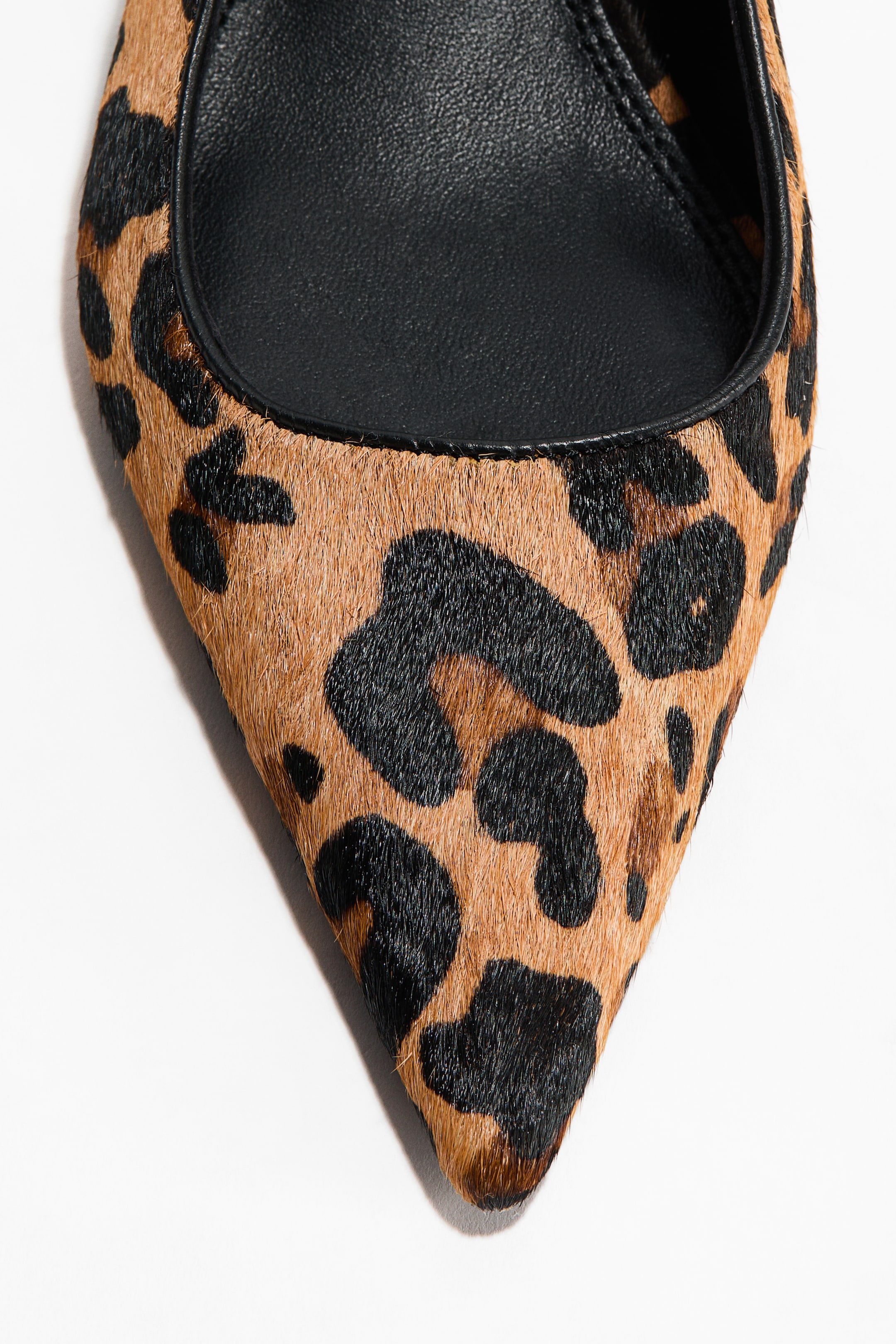 Vis større bilde: Slingbacks i skinn med snellehæl - Beige/Imitert leopard - DAME | H&M NO 7