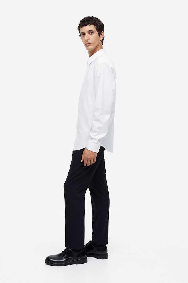 Camicia in cotone Slim Fit - Bianco/Nero - 6