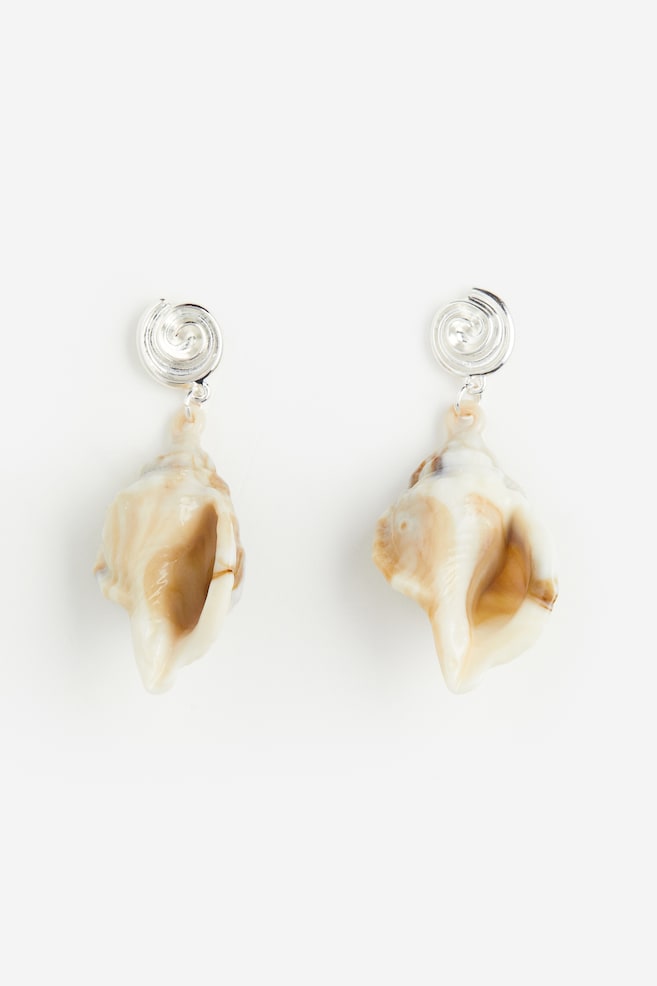 Earrings - Silver-coloured/Seashells/Beige/Seashells - 1