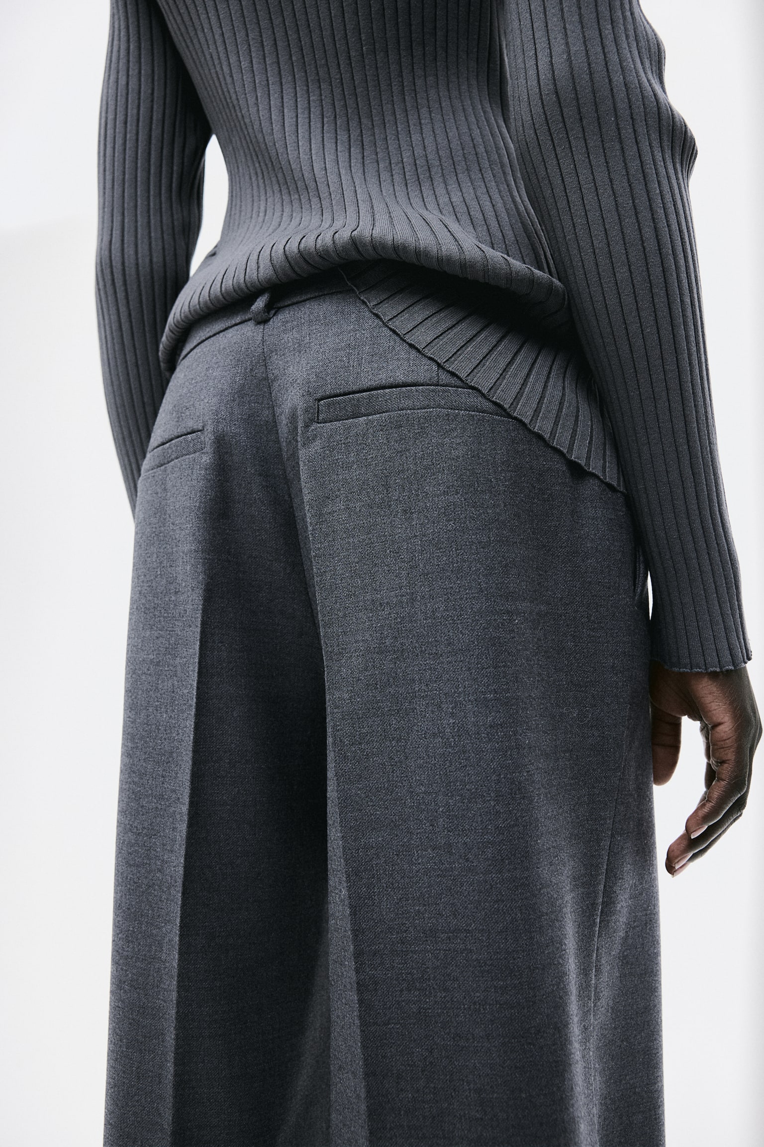 Tailored trousers - Dark grey/Black/Greige - 6