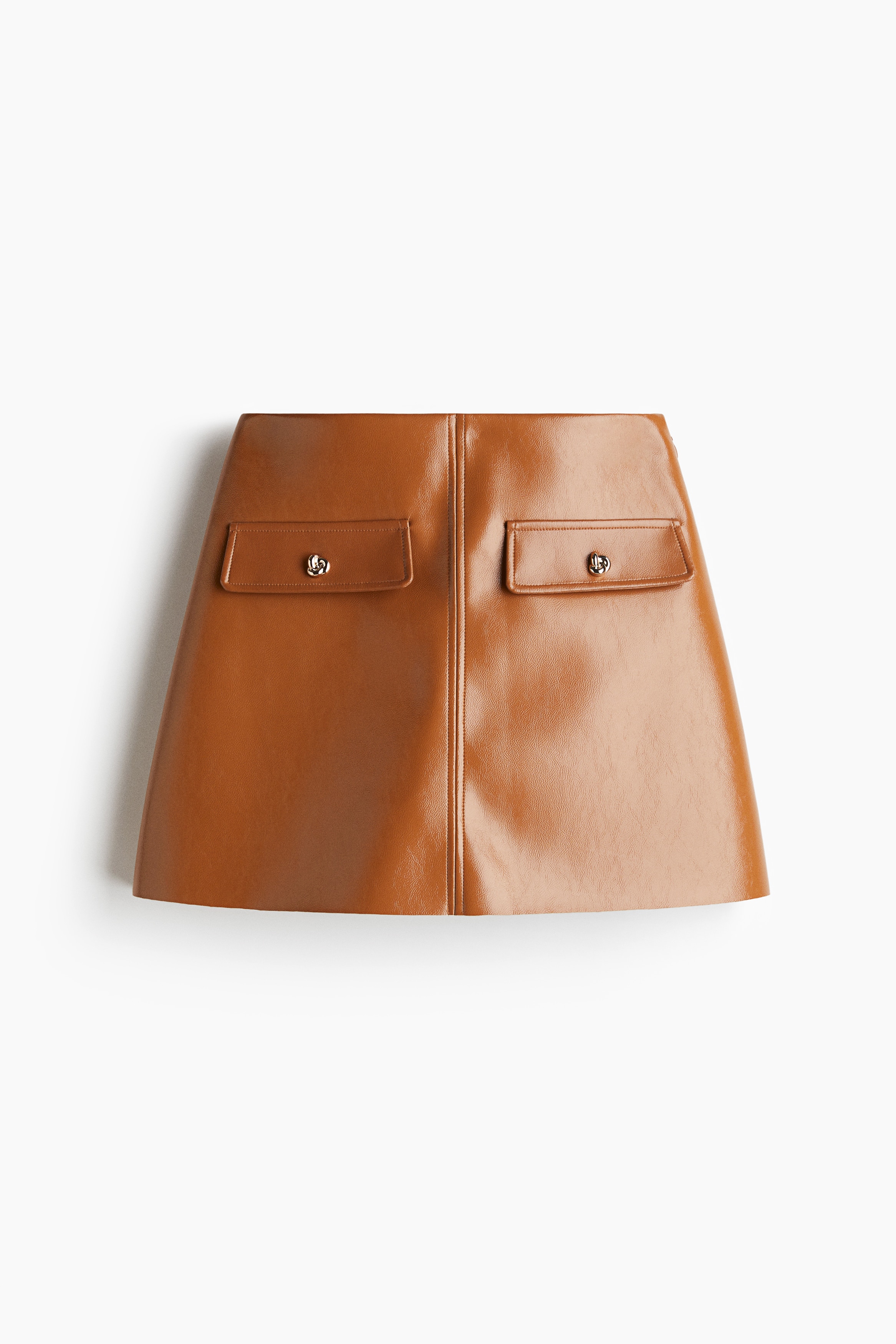 Coated mini skirt - Brown