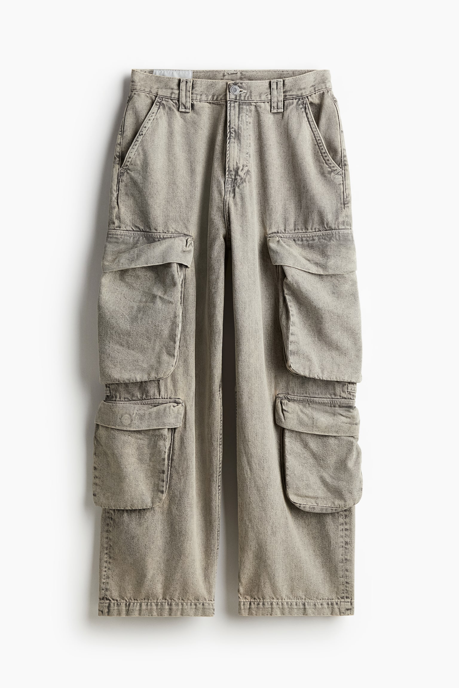 Baggy Cargo Jeans - Beige denim/Noir denim - 2