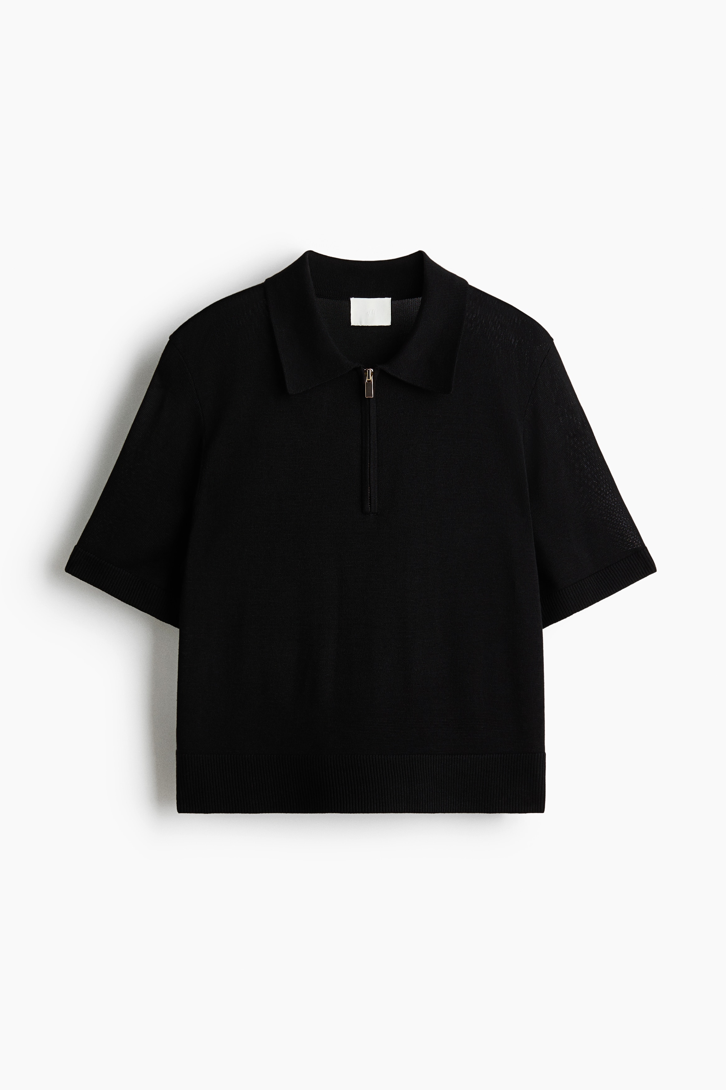 Zip-top polo shirt - Black/Red