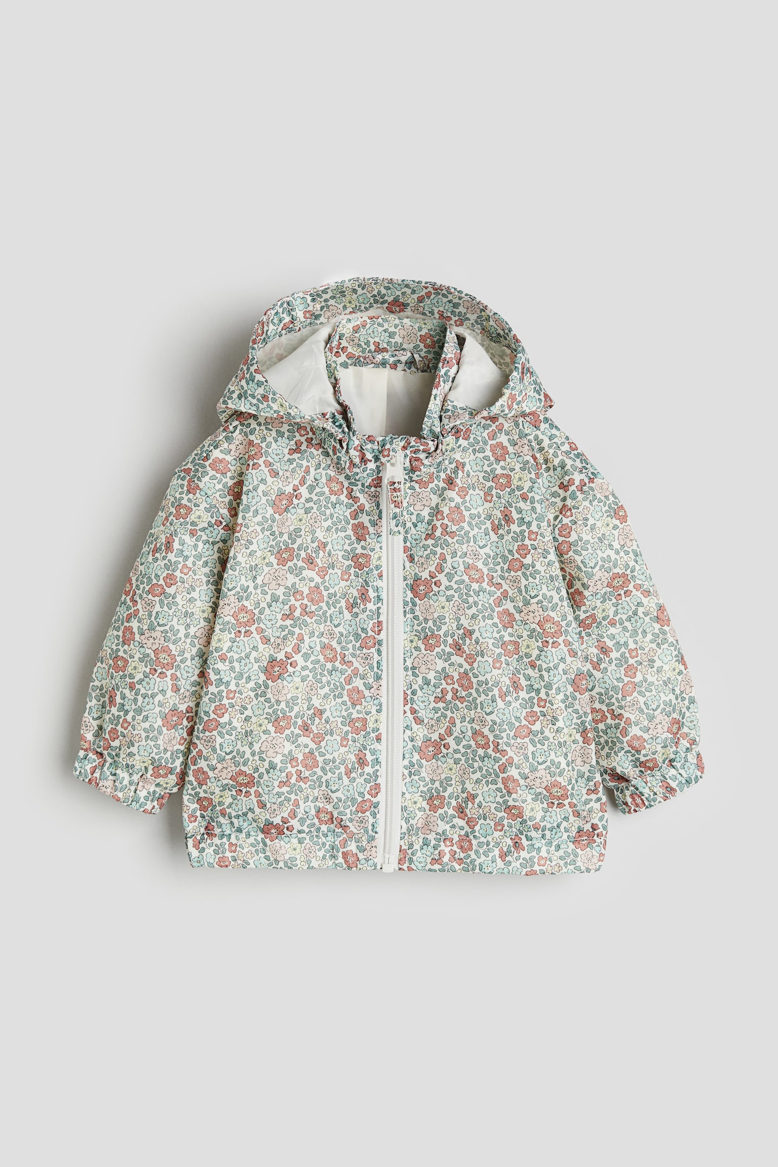 Hooded Jacket - Green/Floral/Pink/Giraffes - 1