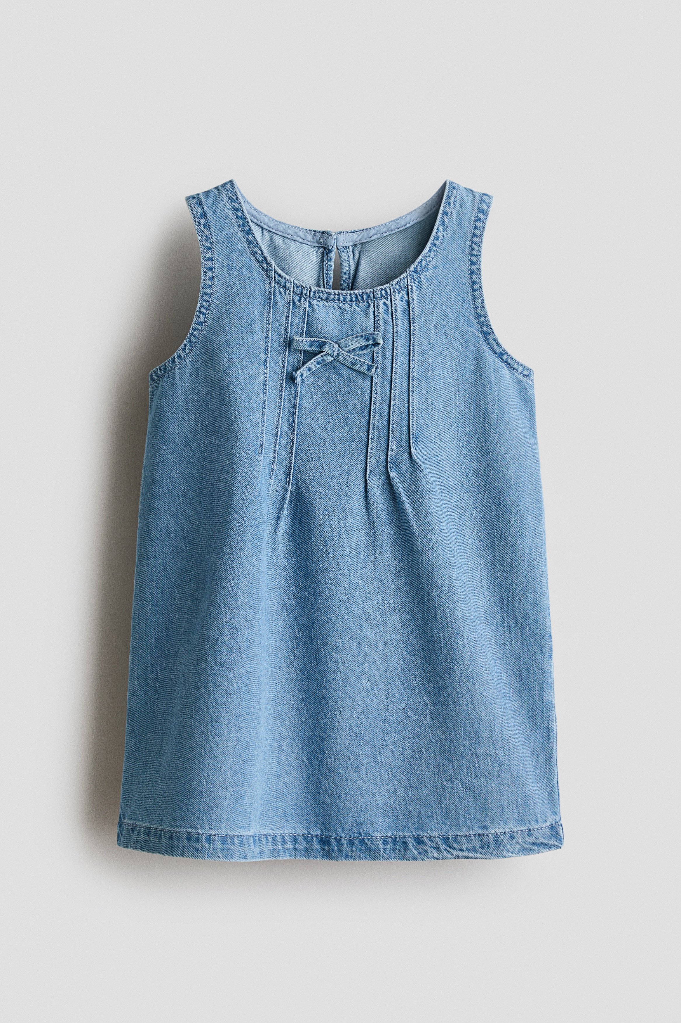 Bow-detail denim dress - Light denim blue