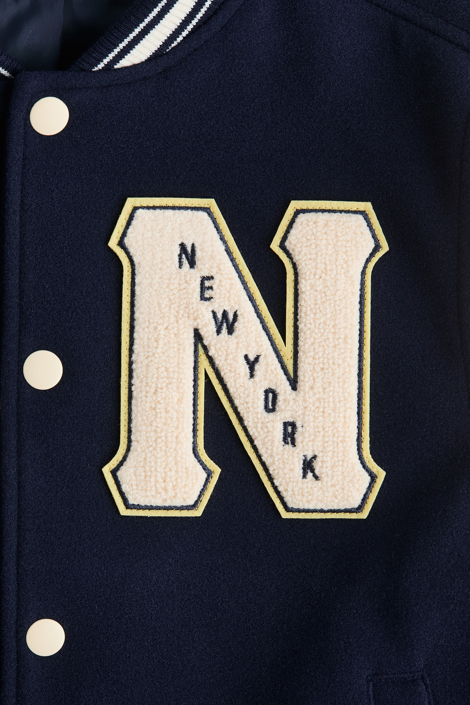 Appliquéd baseball jacket - Navy blue/New York/Black/New York - 2