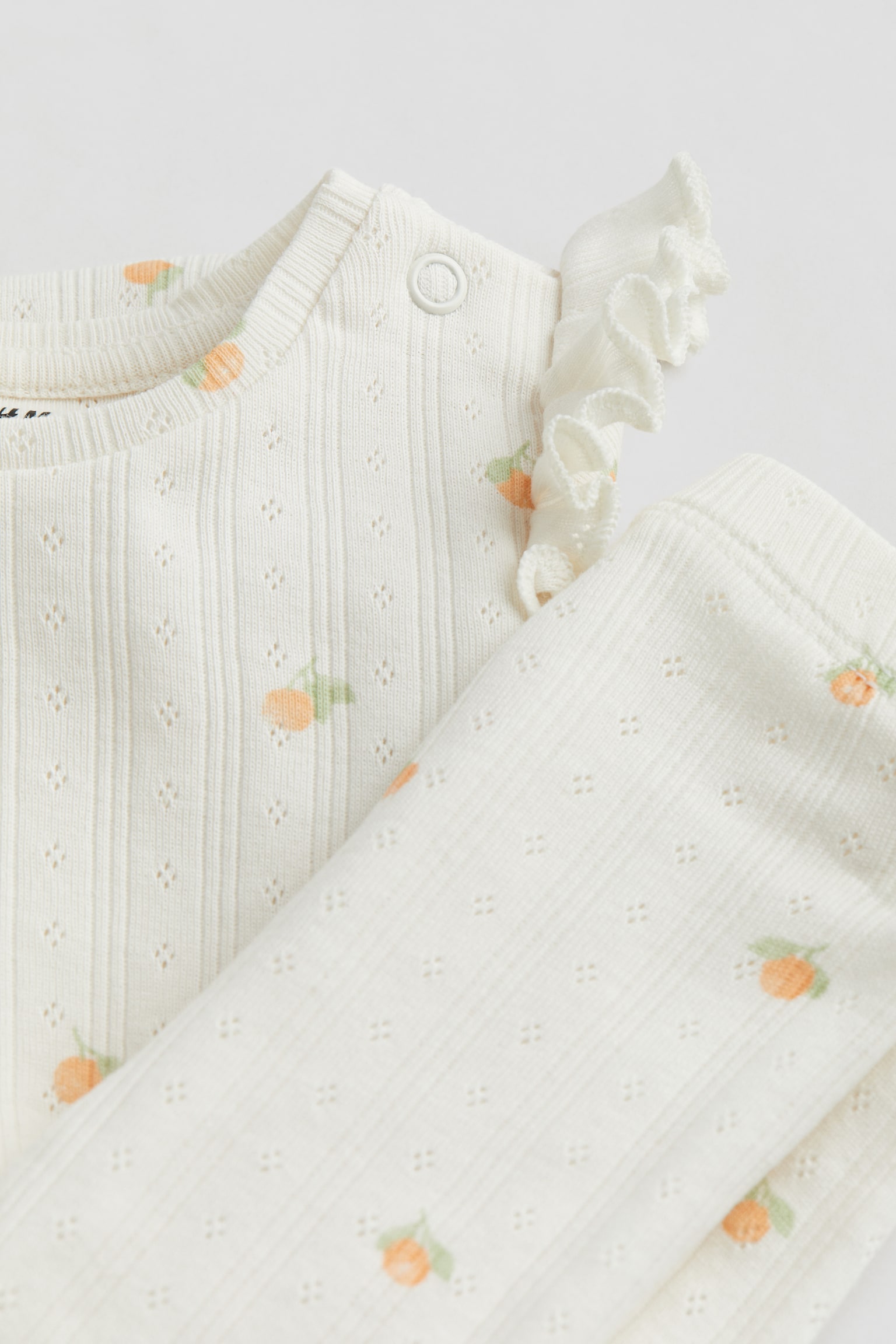 2-piece Cotton Jersey Set - Cream/Pattern - 3