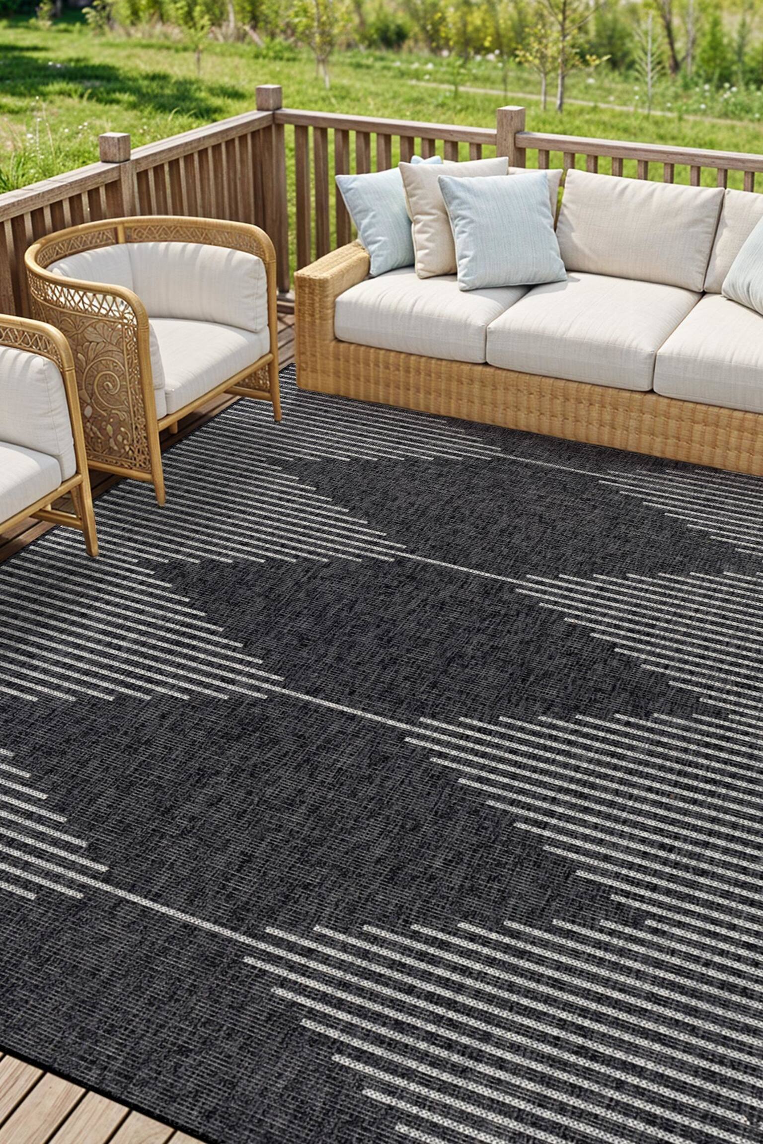 Dolly In- /outdoor Area Rug - Black, Grey - 2