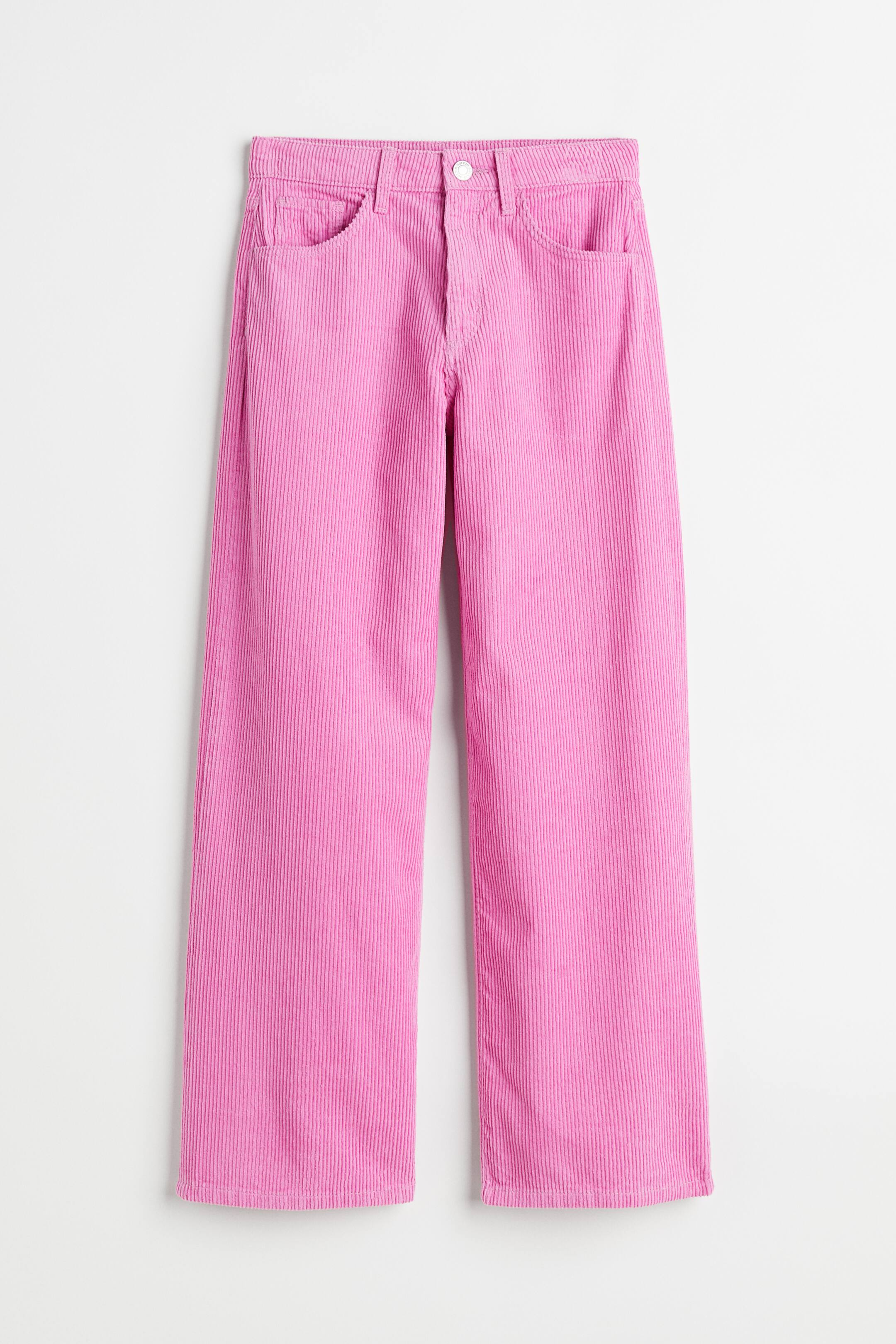 Wide Fit High Twill Pants High waist Long Pink Kids H&M CA