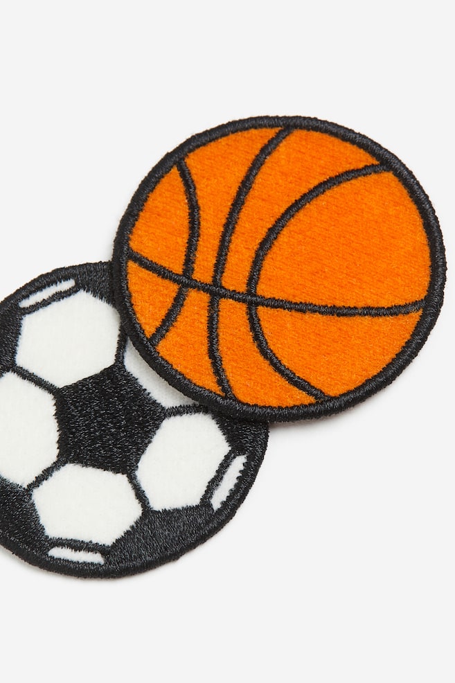 2-pack sport-motif repair patches - Orange/Basketball - 2