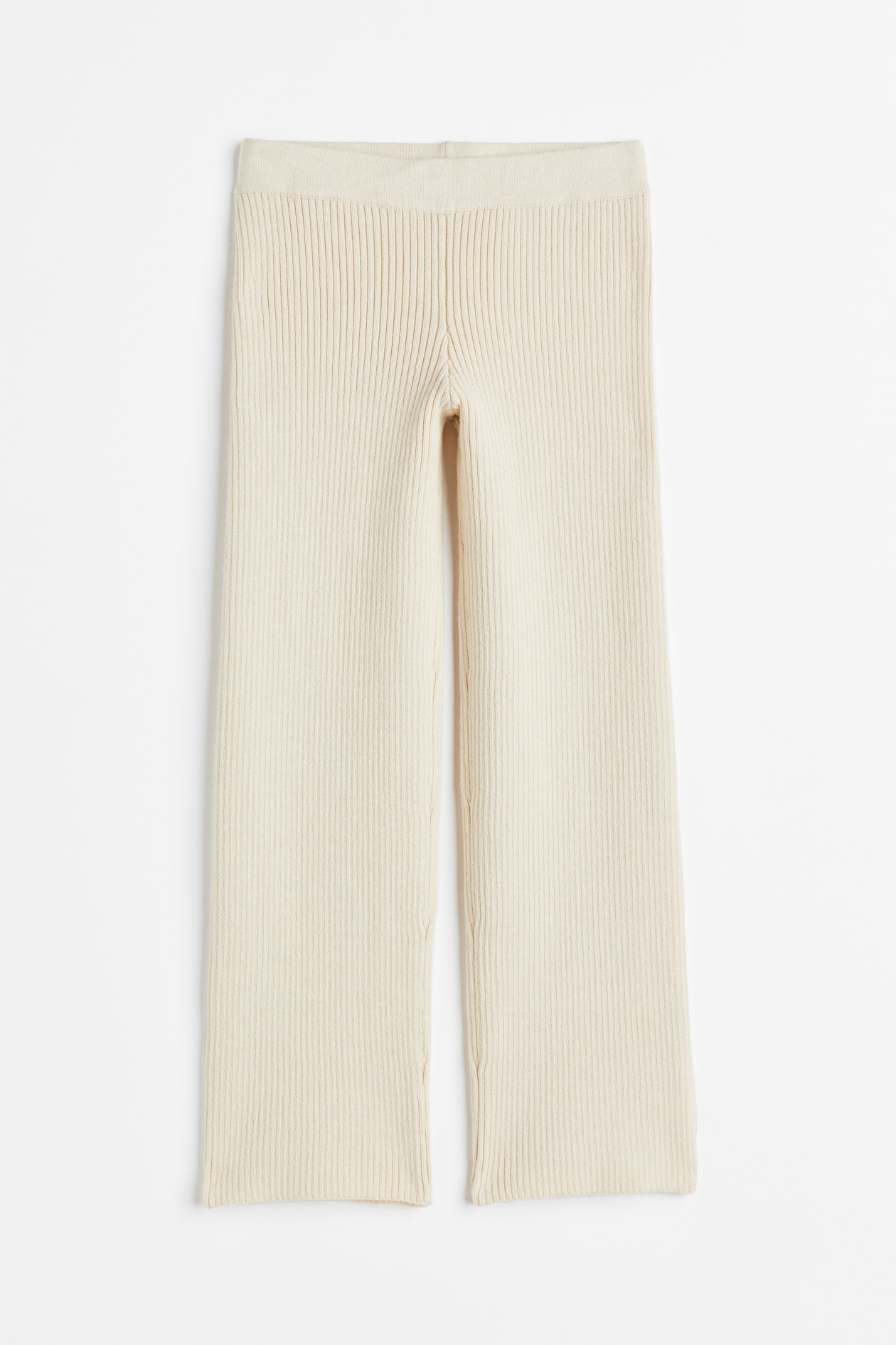 Rib-knit Leggings - Regular waist - Long - Light beige - Kids | H&M US