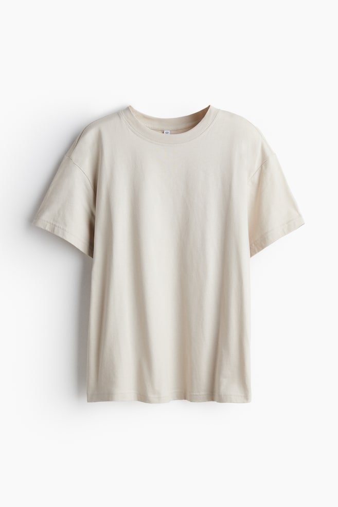 Oversized T-Shirt - Hellbeige/Schwarz - 1