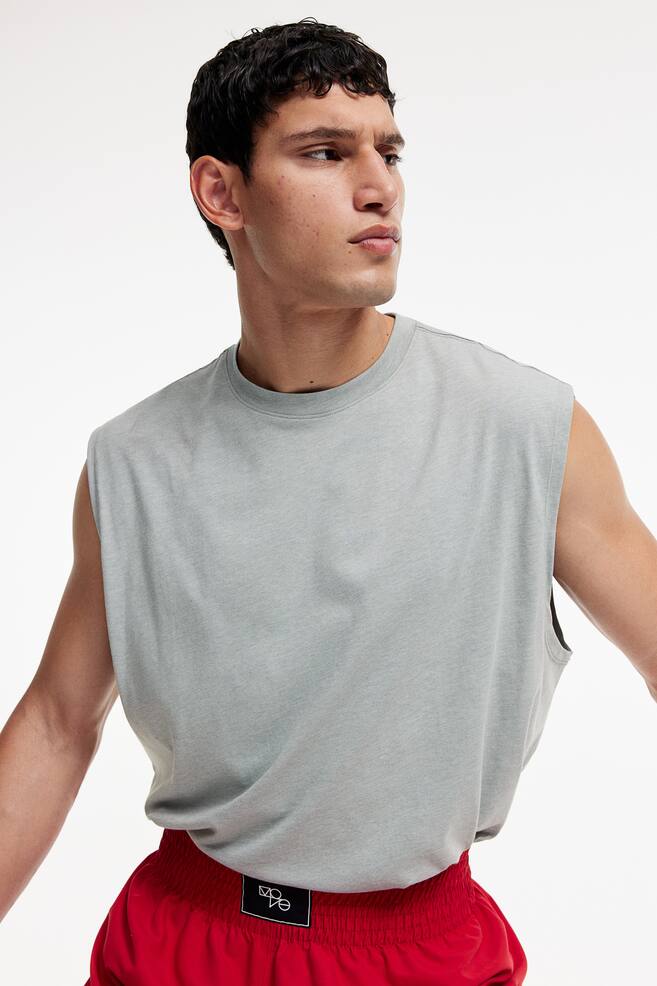 DryMove™ Sports vest top - Light grey marl/Dark grey - 3