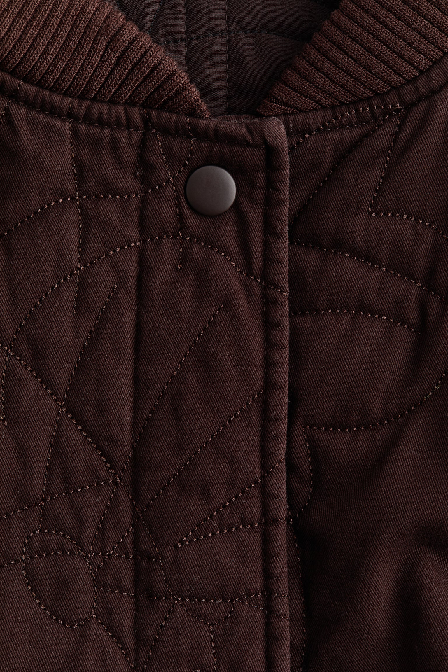 Quilted bomber jacket - Dark brown/Light beige - 4