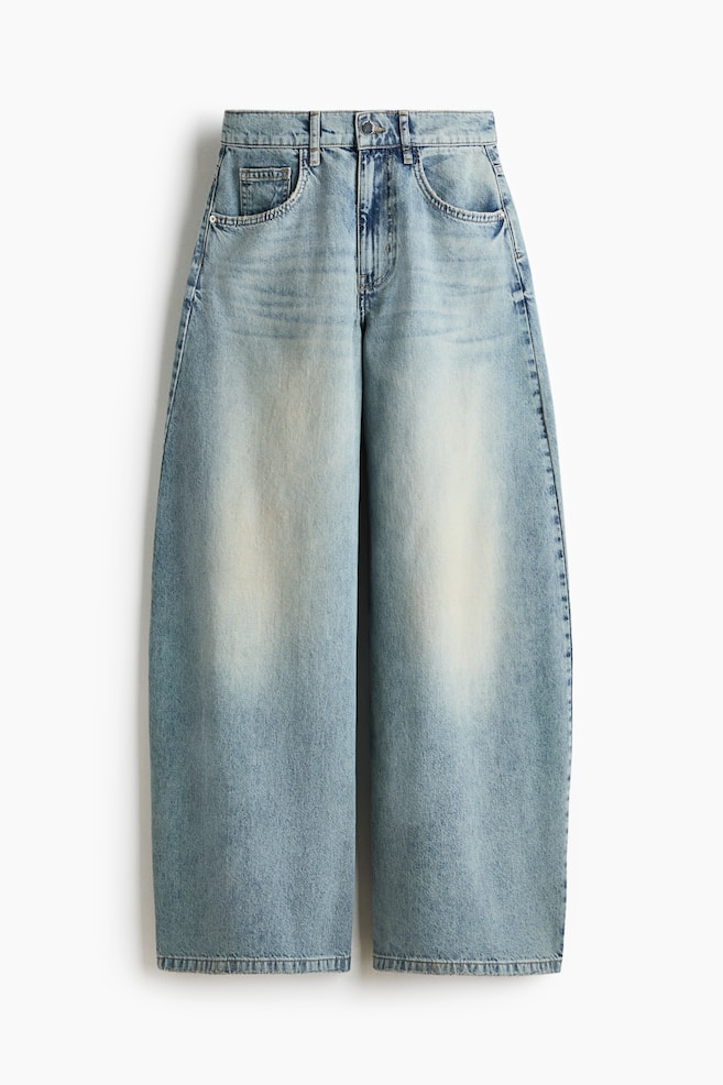 Barrel High Waist Jeans - Helles Denimblau - 1