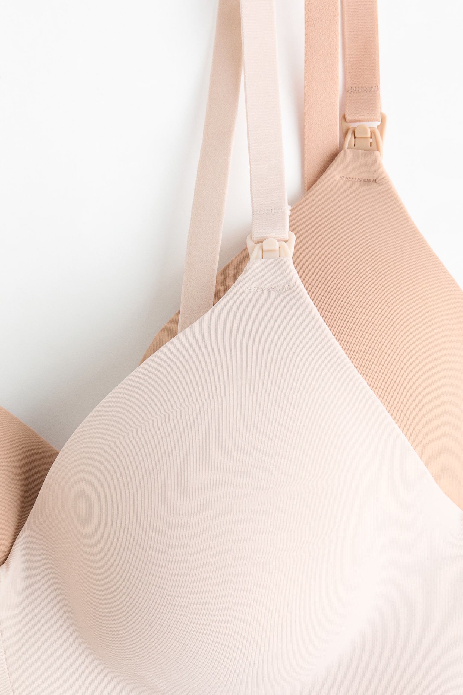 MAMA מארז 2 חזיות הנקה מרופדות ללא ברזלים - בז'/בז' בהיר - 6