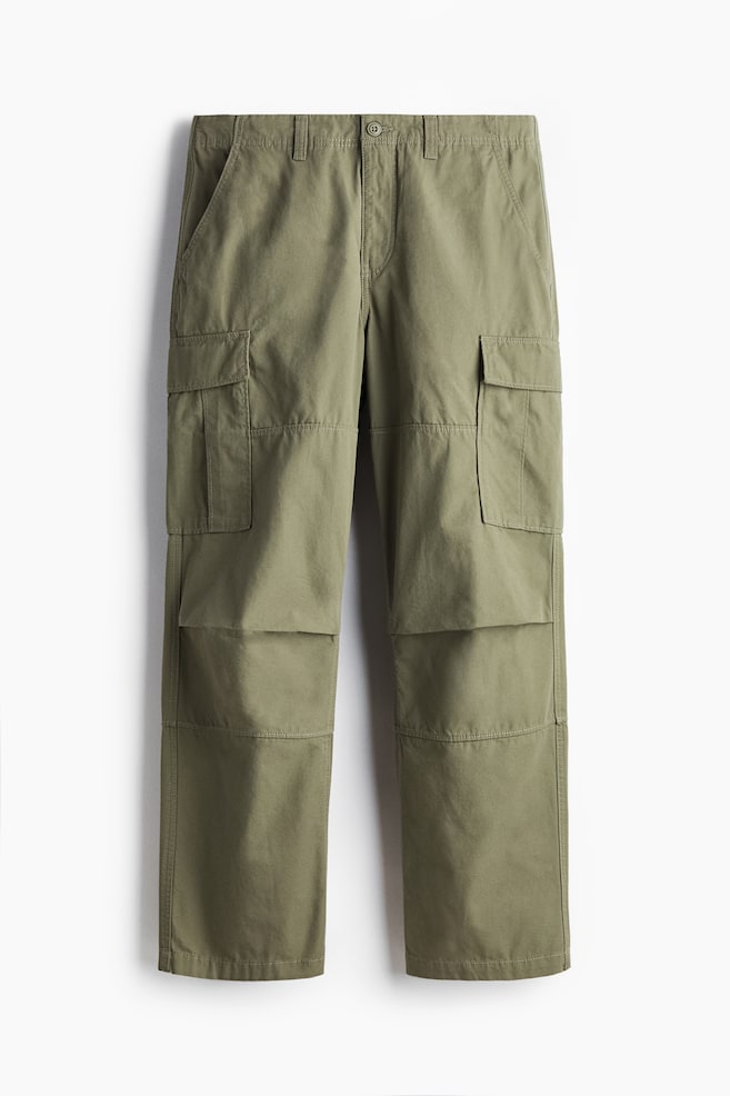 Relaxed-Fit Cotton Cargo Pants - Khaki green/Black/Dark khaki green/Light beige - 1