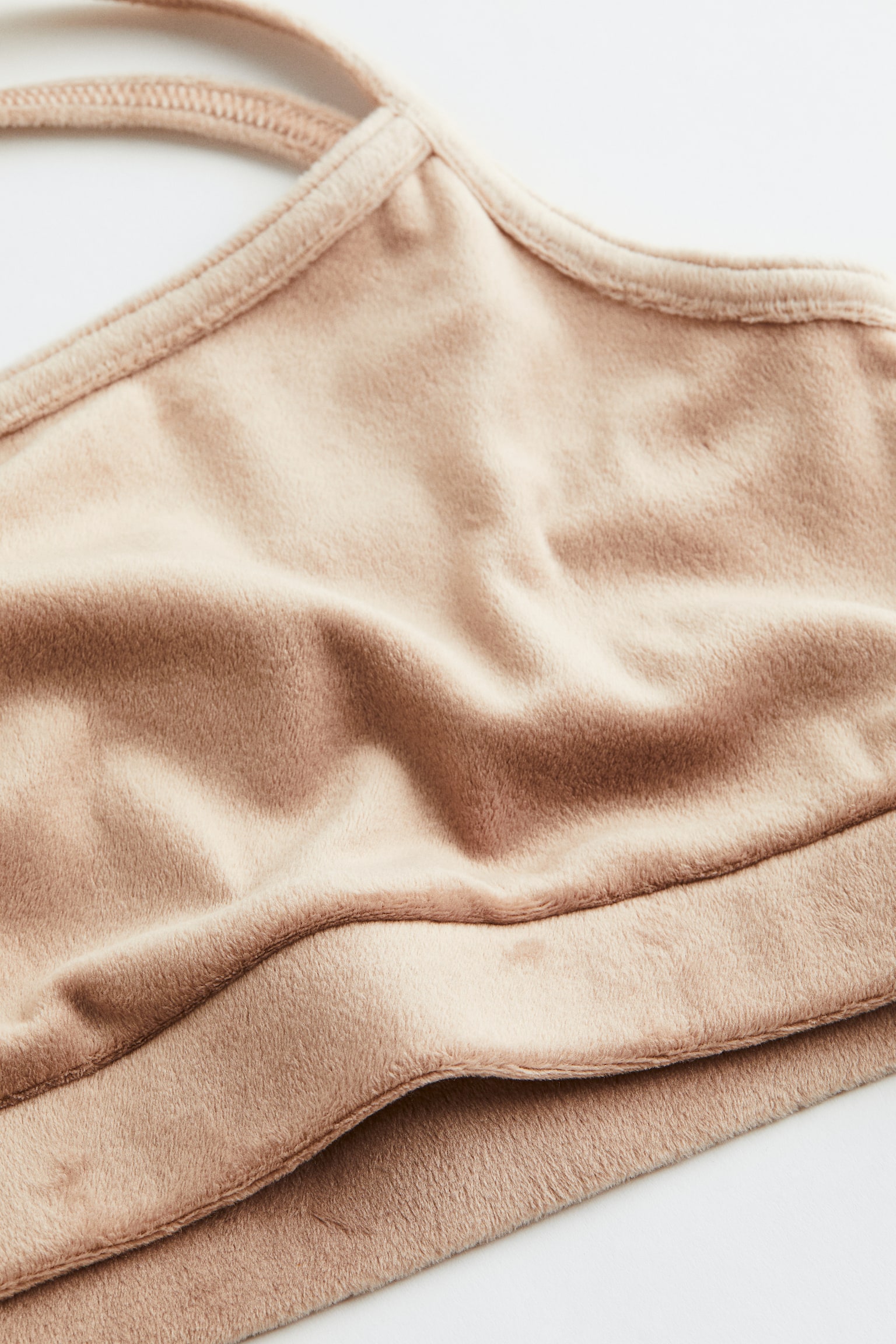 Velour crop top - Beige - 2