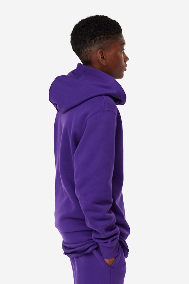 DryMove™ Sports hoodie - Dark purple/Light greige/Dark grey - 4